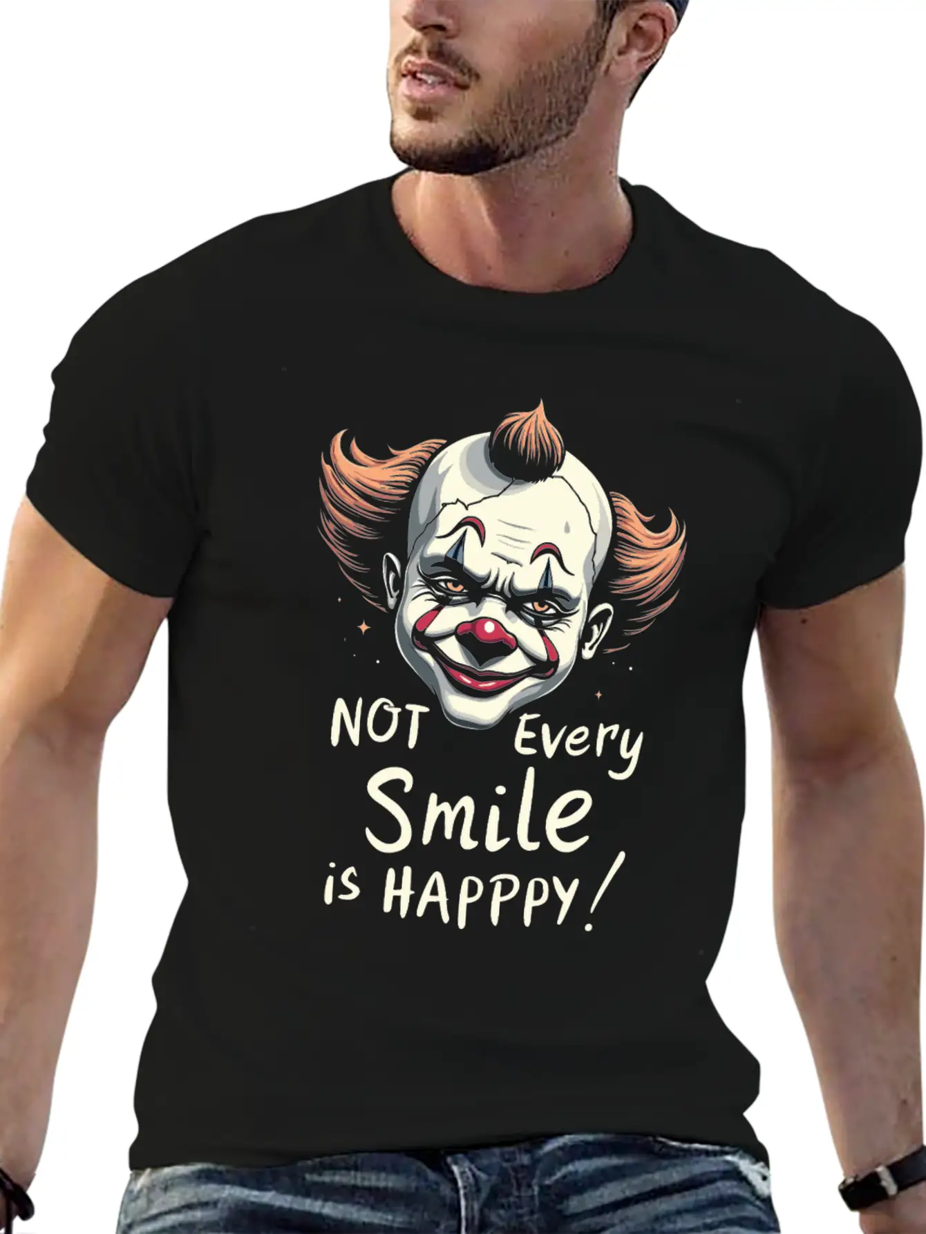 Melancholic Sad Clown Emotional Art Exploring Basic Graphic T-Shirt – Daily Comfort In Soft Cotton