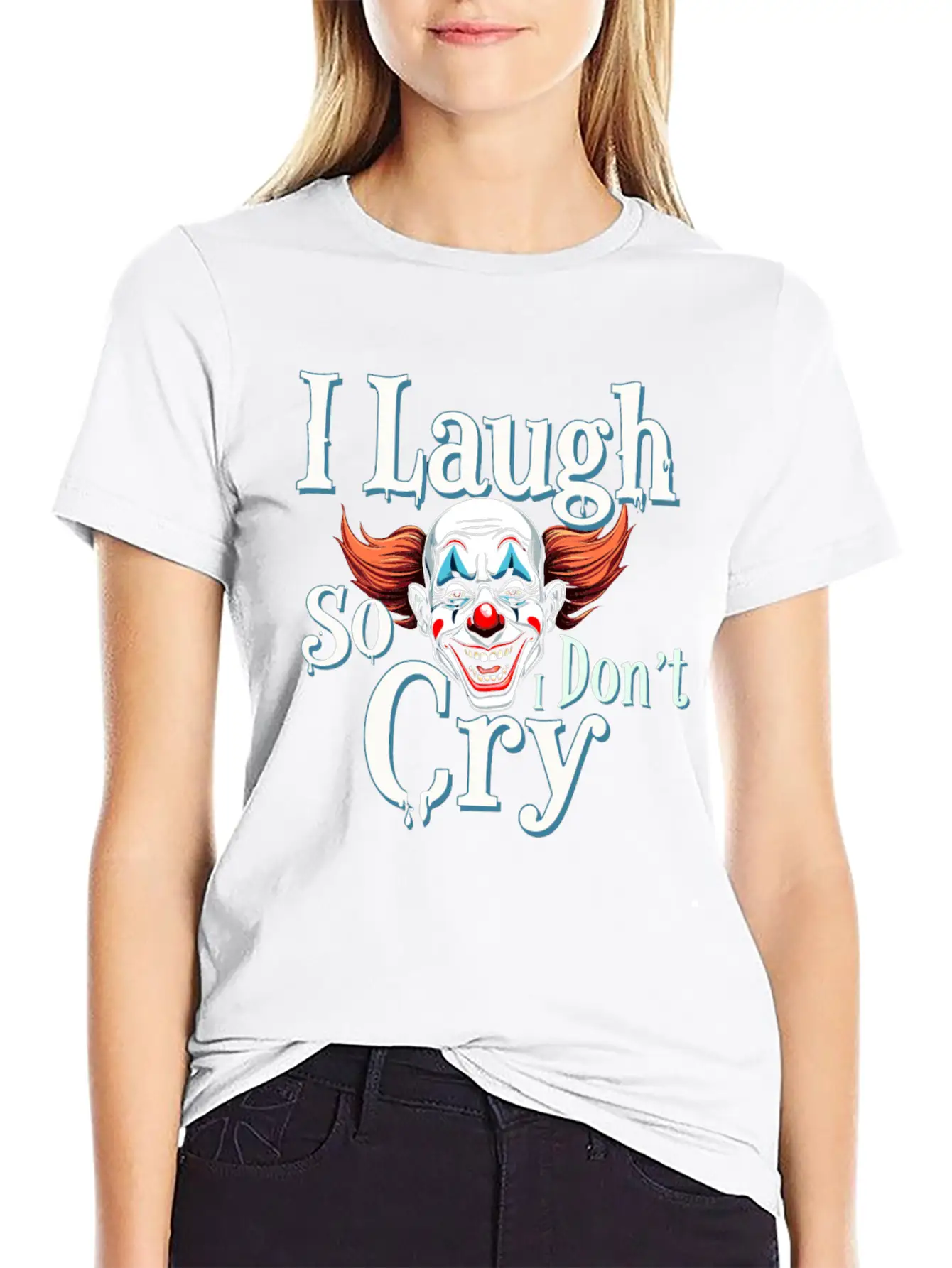 Melancholic Sad Clown Emotional Art Exploring Comfortable Minimalist Graphic Tee – Summer Style Essential