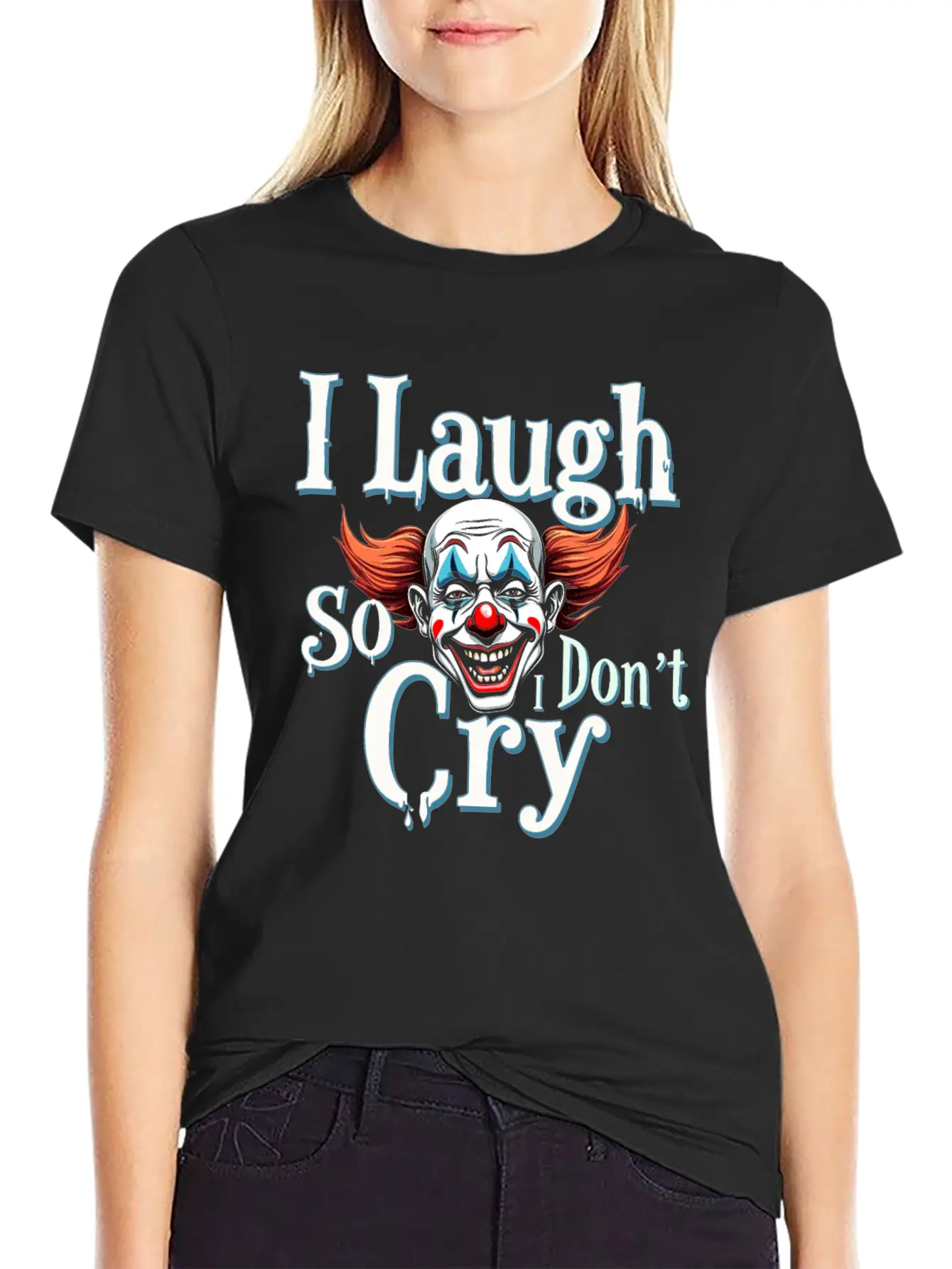 Melancholic Sad Clown Emotional Art Exploring Comfortable Minimalist Graphic Tee – Summer Style Essential