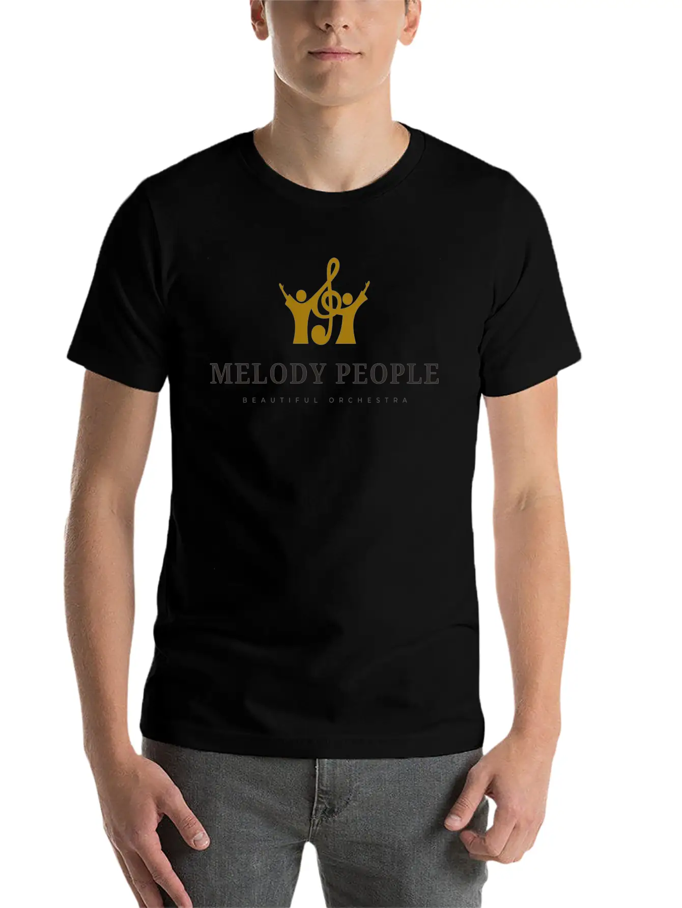 Melody People Beautiful Orchestra Unisex Short Sleeve Soft Cotton T-Shirt – Casual Everyday Wear