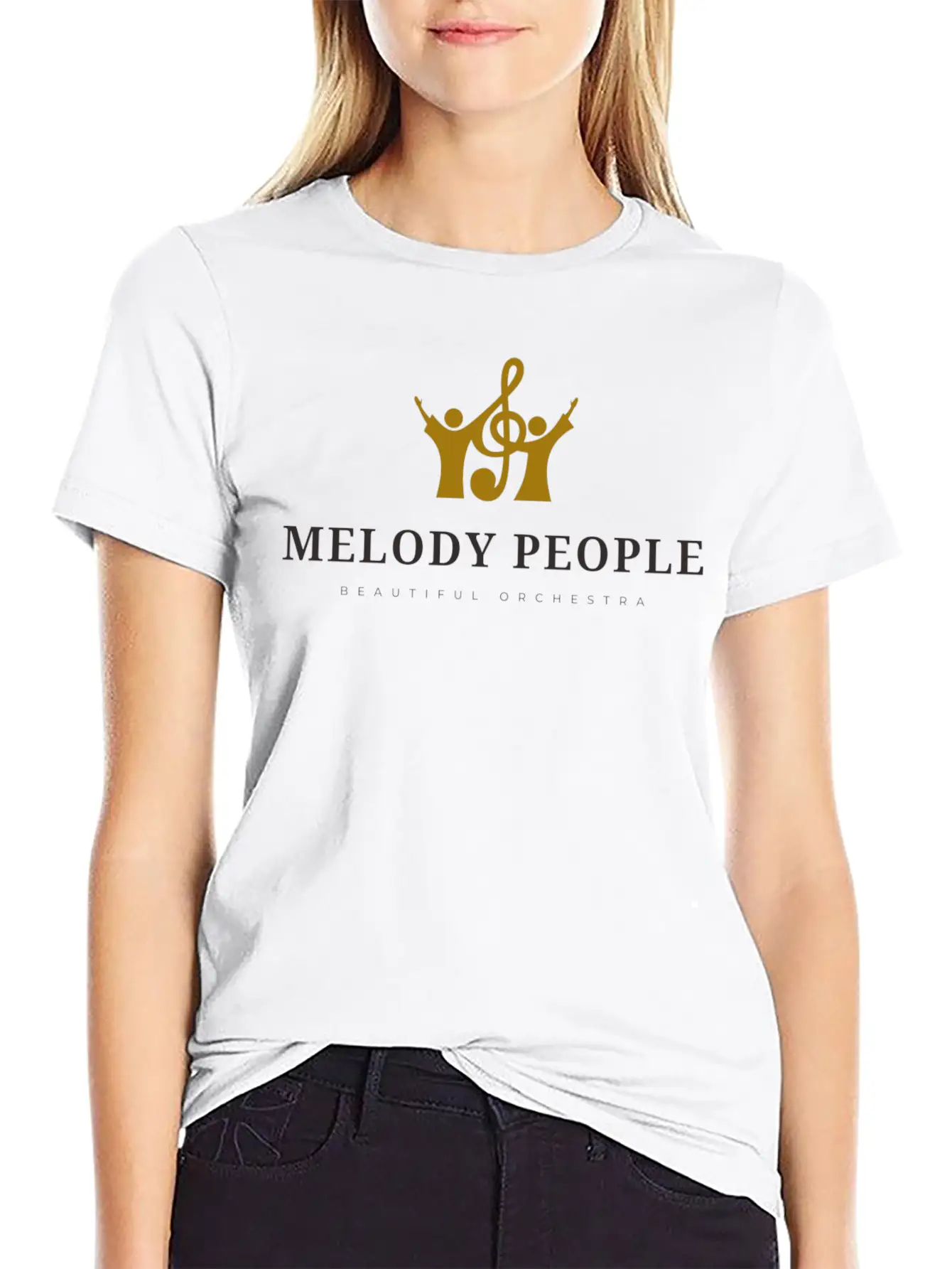 Melody People Beautiful Orchestra Unisex Short Sleeve Soft Cotton T-Shirt – Casual Everyday Wear