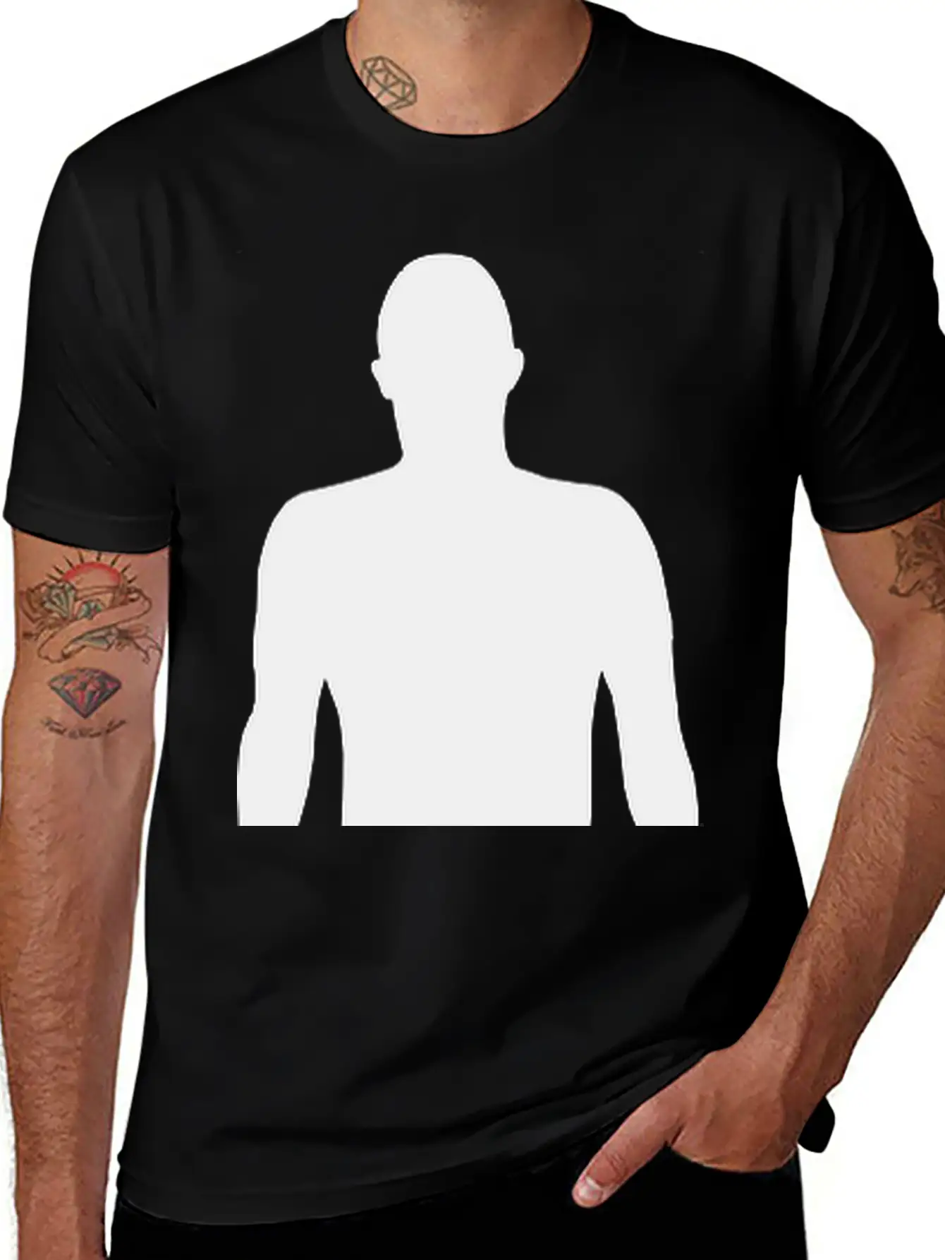 Men Shadow, Silhouette Comfortable Minimalist Graphic Tee – Summer Style Essential