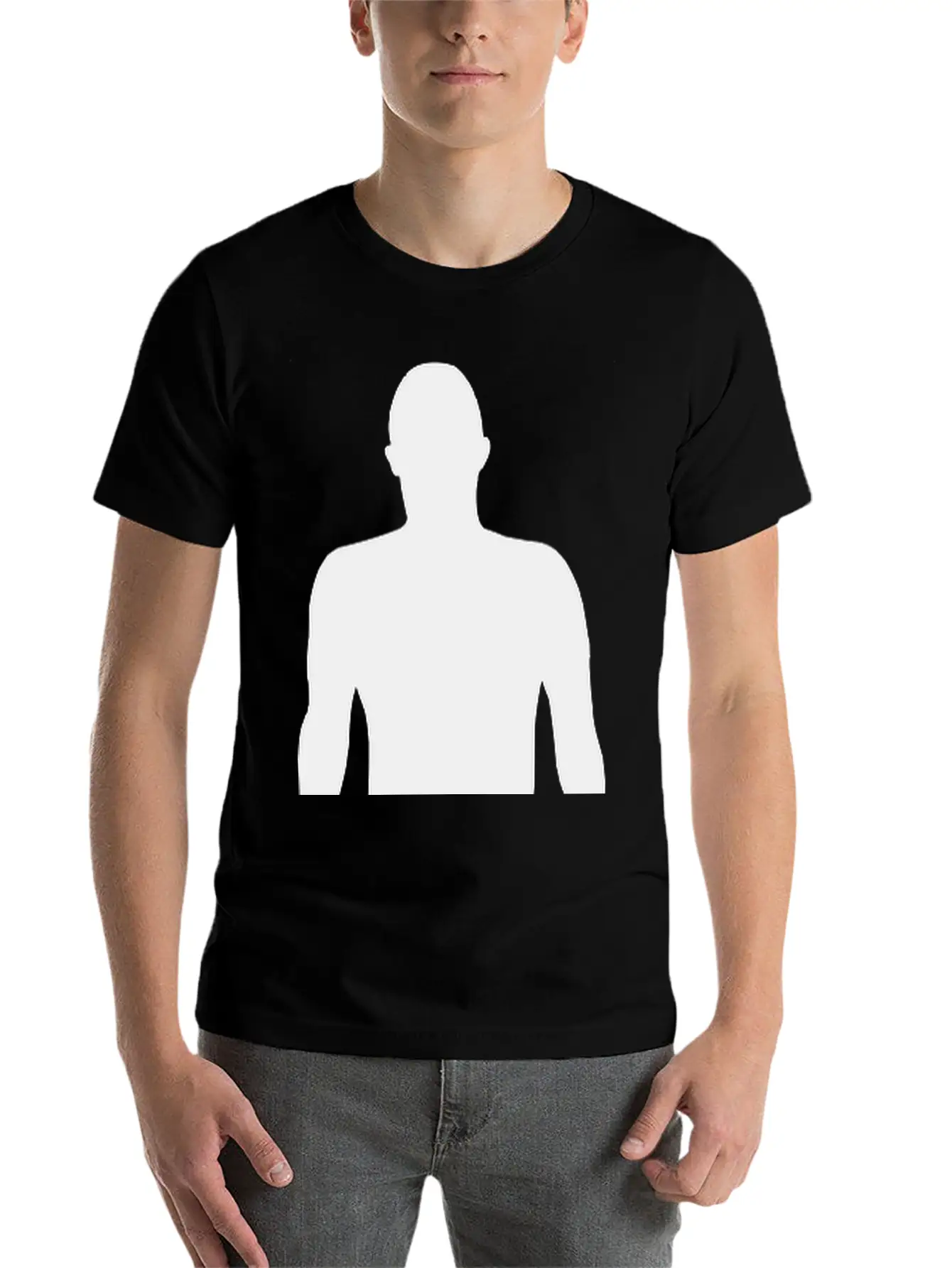 Men Shadow, Silhouette Comfortable Minimalist Graphic Tee – Summer Style Essential