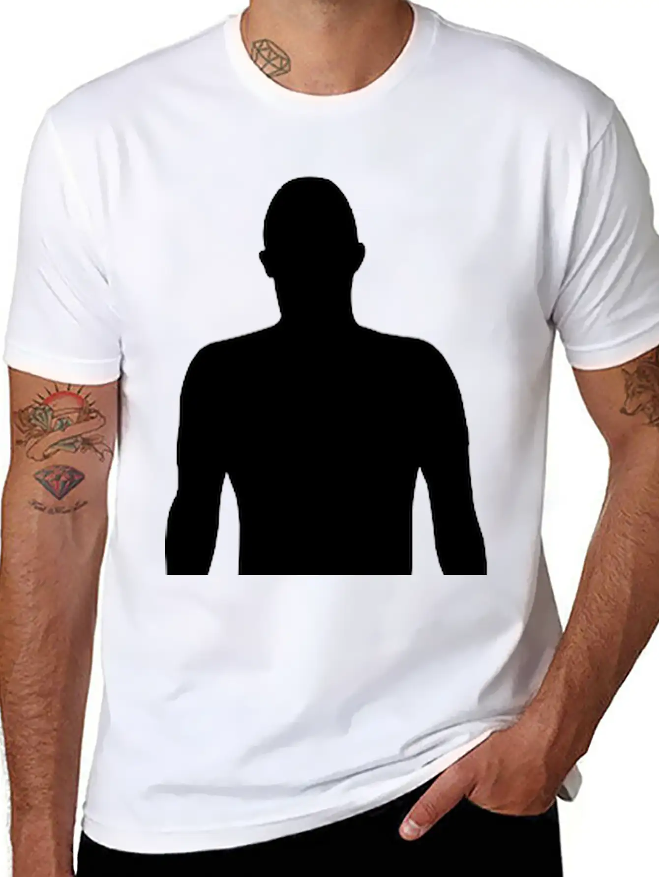 Men Shadow, Silhouette Comfortable Minimalist Graphic Tee – Summer Style Essential