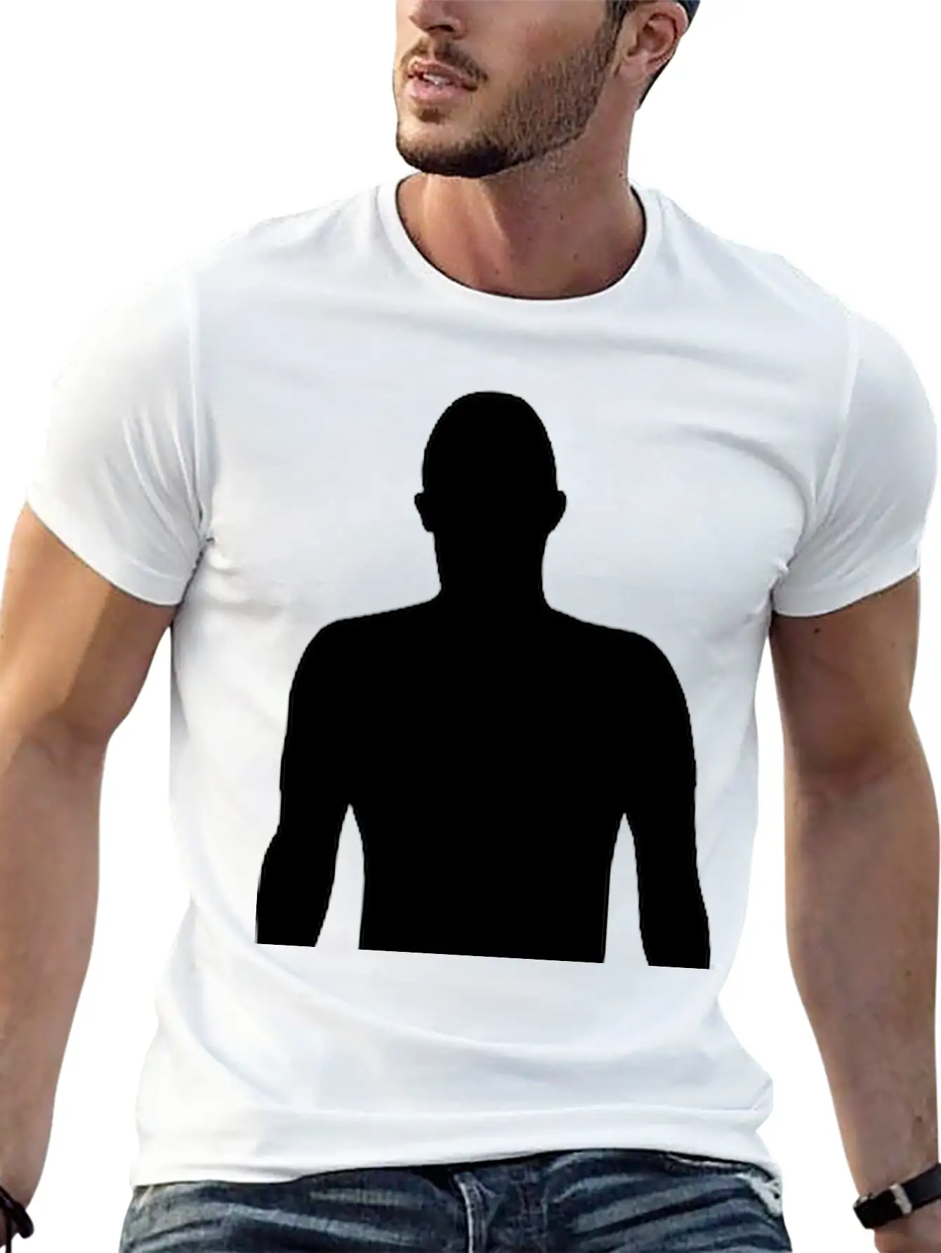 Men Shadow, Silhouette Comfortable Minimalist Graphic Tee – Summer Style Essential