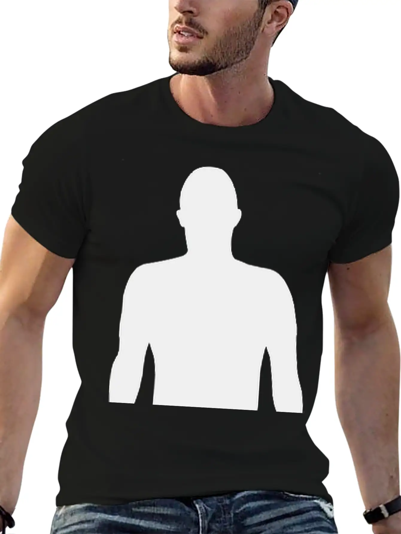 Men Shadow, Silhouette Comfortable Minimalist Graphic Tee – Summer Style Essential
