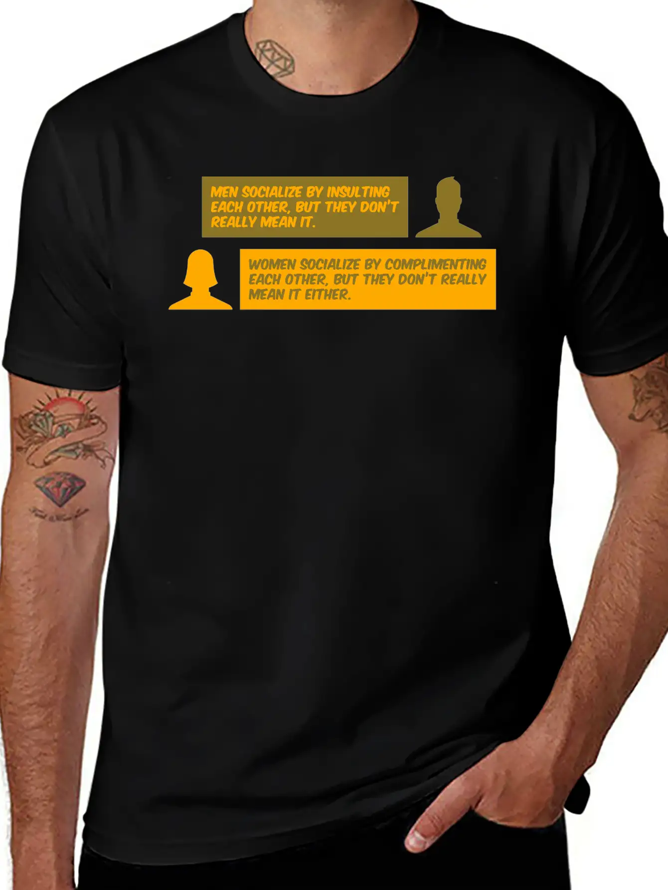 Men Vs. Women Insulting & Complimenting Each Other Basic Graphic T-Shirt – Daily Comfort In Soft Cotton