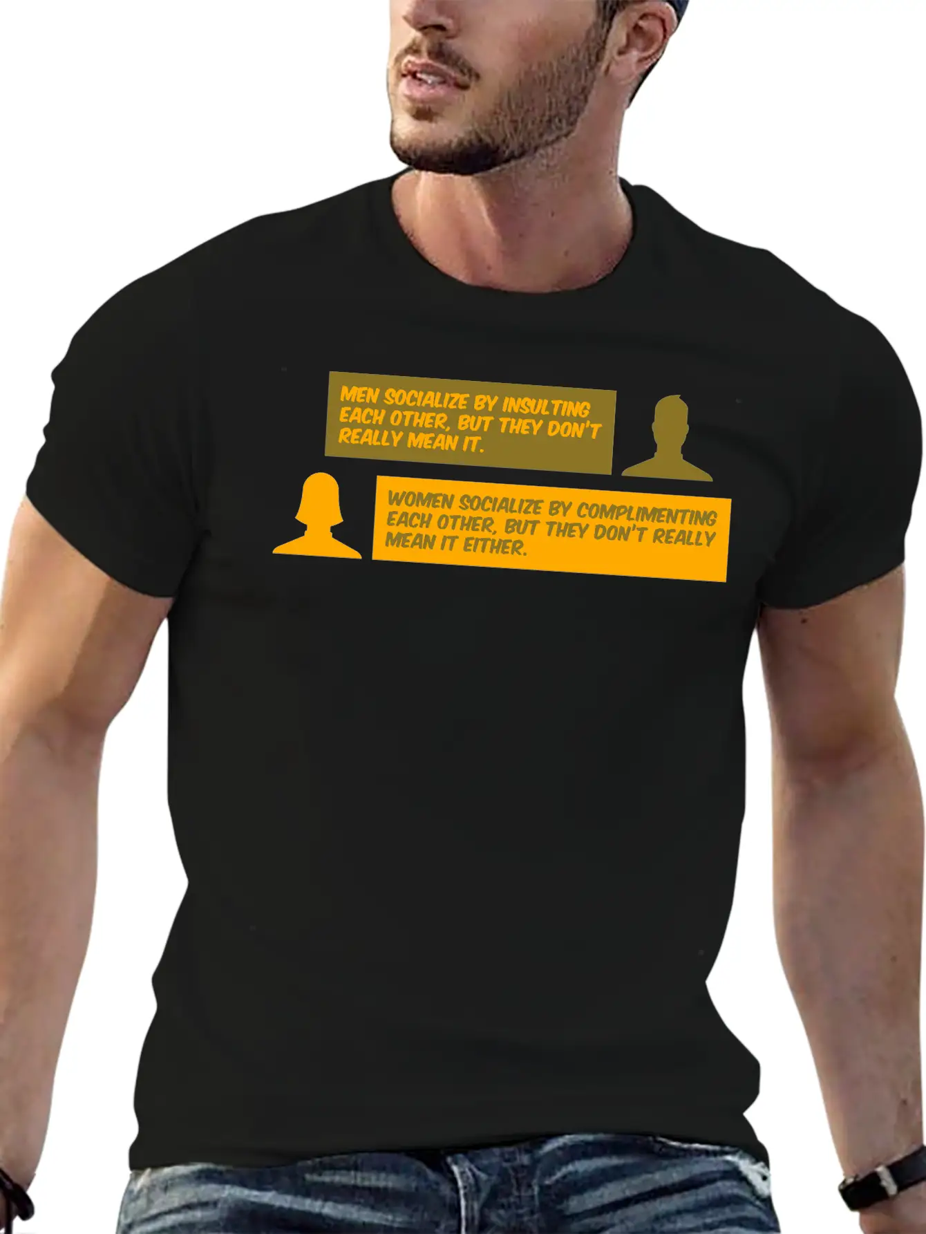 Men Vs. Women Insulting & Complimenting Each Other Basic Graphic T-Shirt – Daily Comfort In Soft Cotton