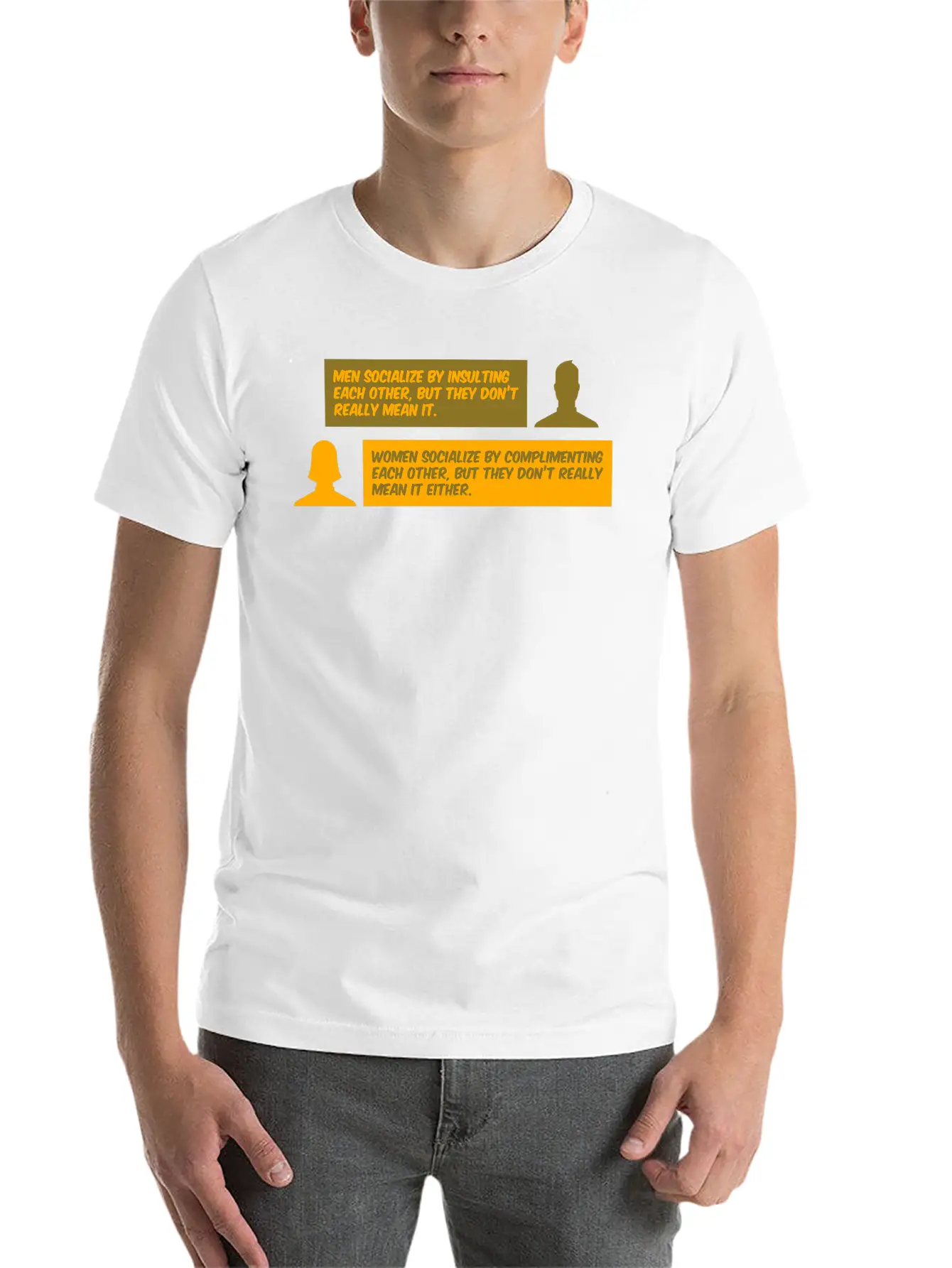 Men Vs. Women Insulting & Complimenting Each Other Basic Graphic T-Shirt – Daily Comfort In Soft Cotton