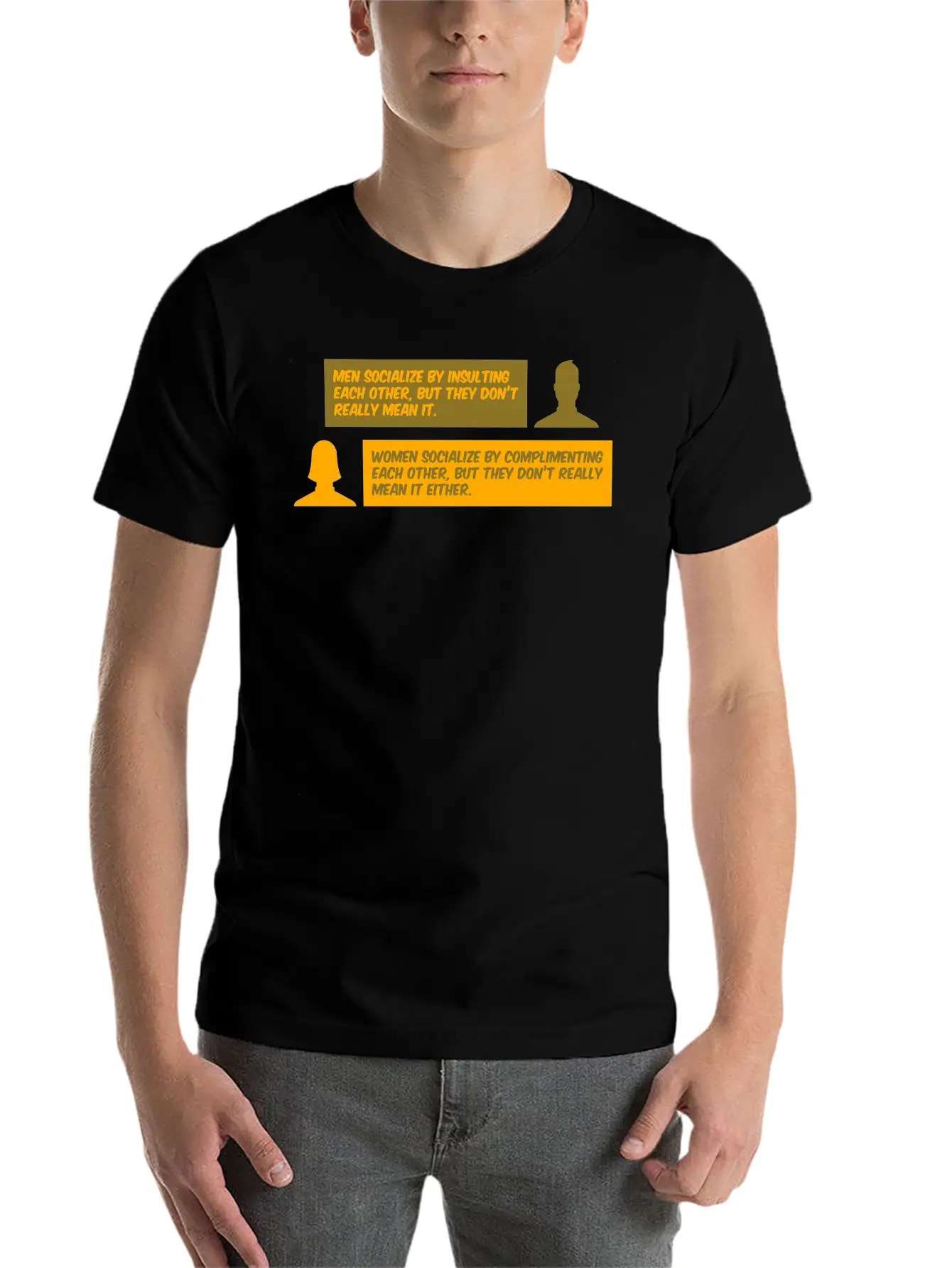 Men Vs. Women Insulting & Complimenting Each Other Basic Graphic T-Shirt – Daily Comfort In Soft Cotton