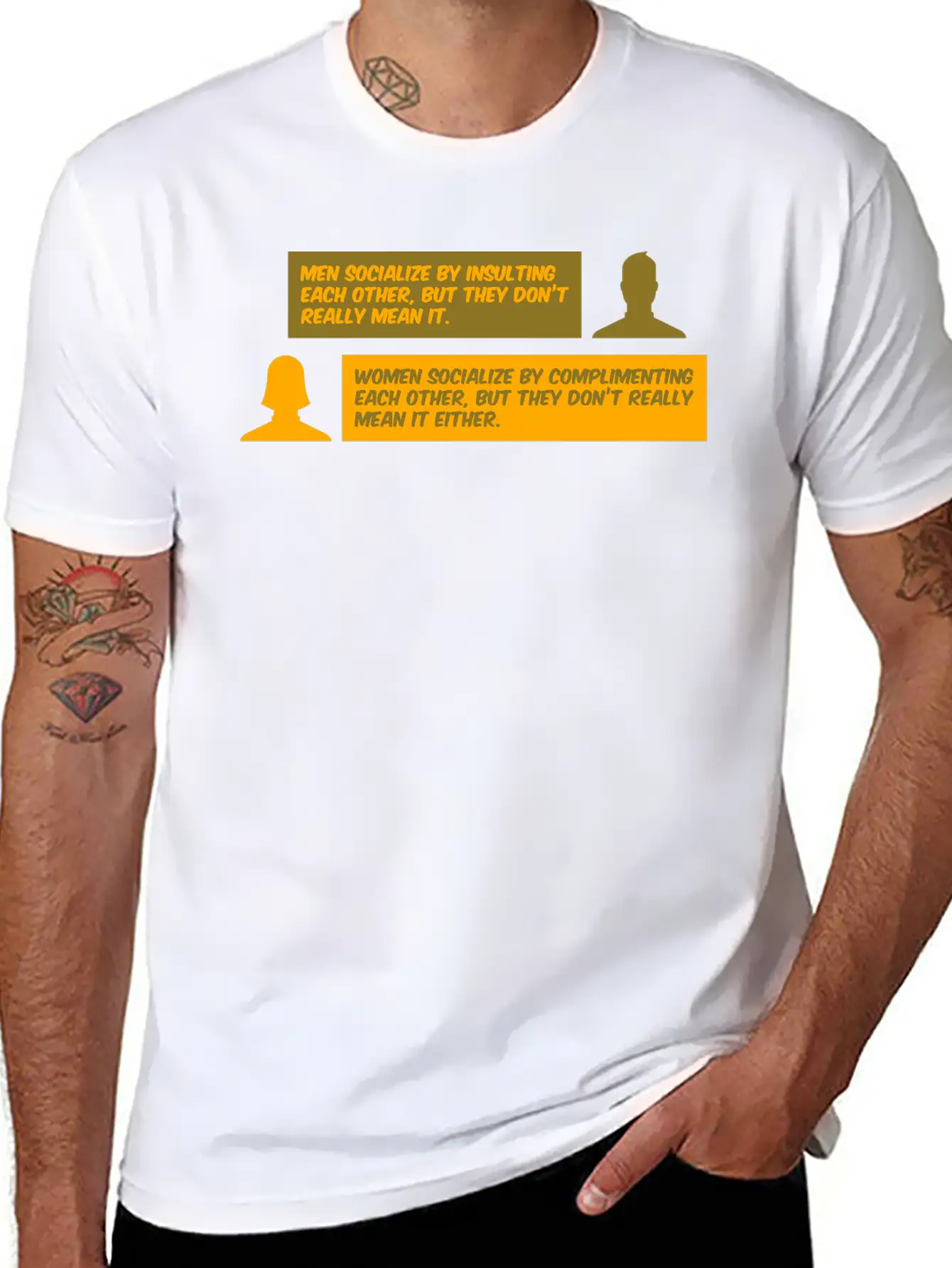 Men Vs. Women Insulting & Complimenting Each Other Basic Graphic T-Shirt – Daily Comfort In Soft Cotton