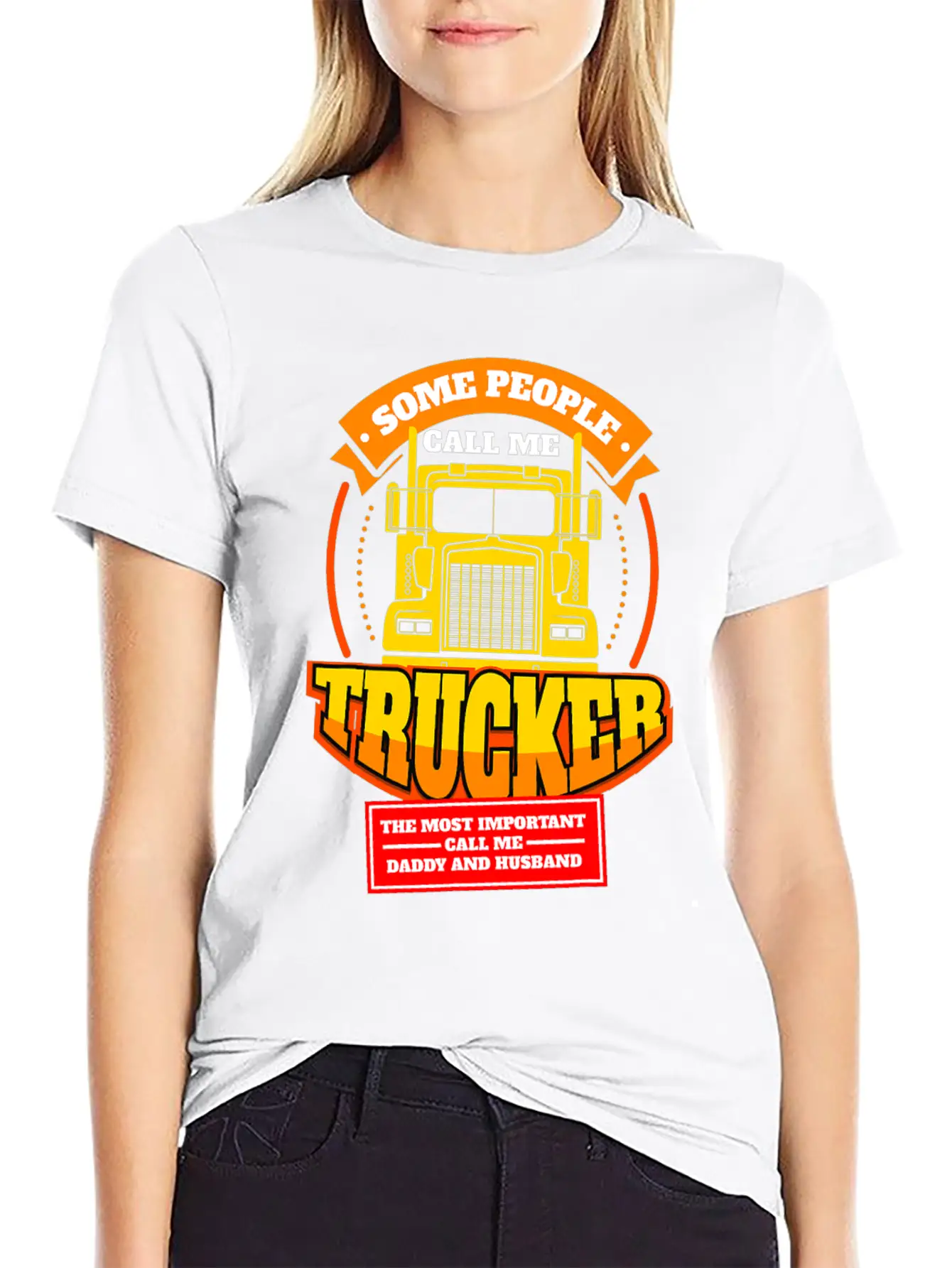 Mens Call Me Trucker Daddy Husband Truck Driver Essential Unisex Summer Tee – Soft Cotton Casual Fit