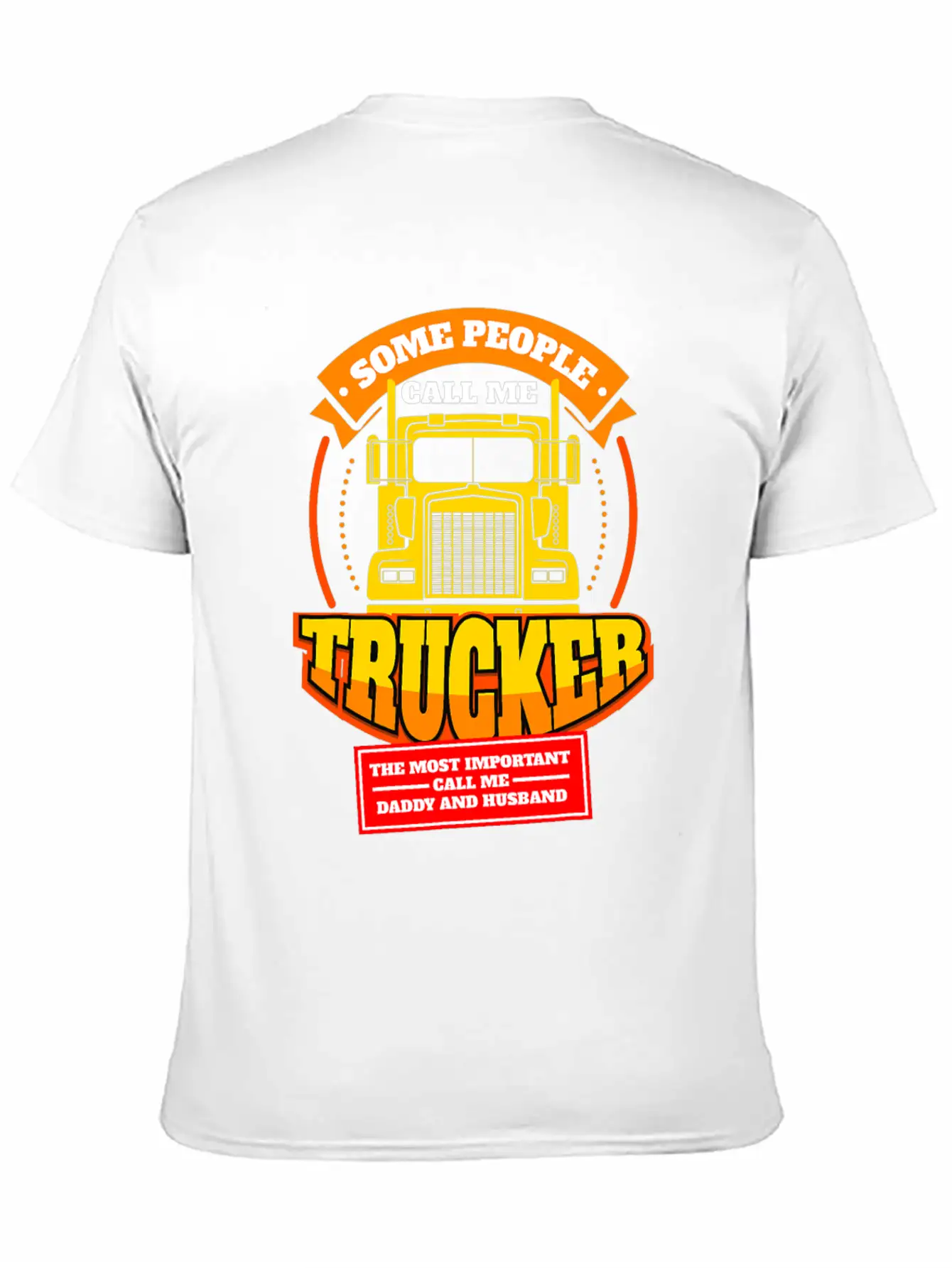 Mens Call Me Trucker Daddy Husband Truck Driver Essential Unisex Summer Tee – Soft Cotton Casual Fit