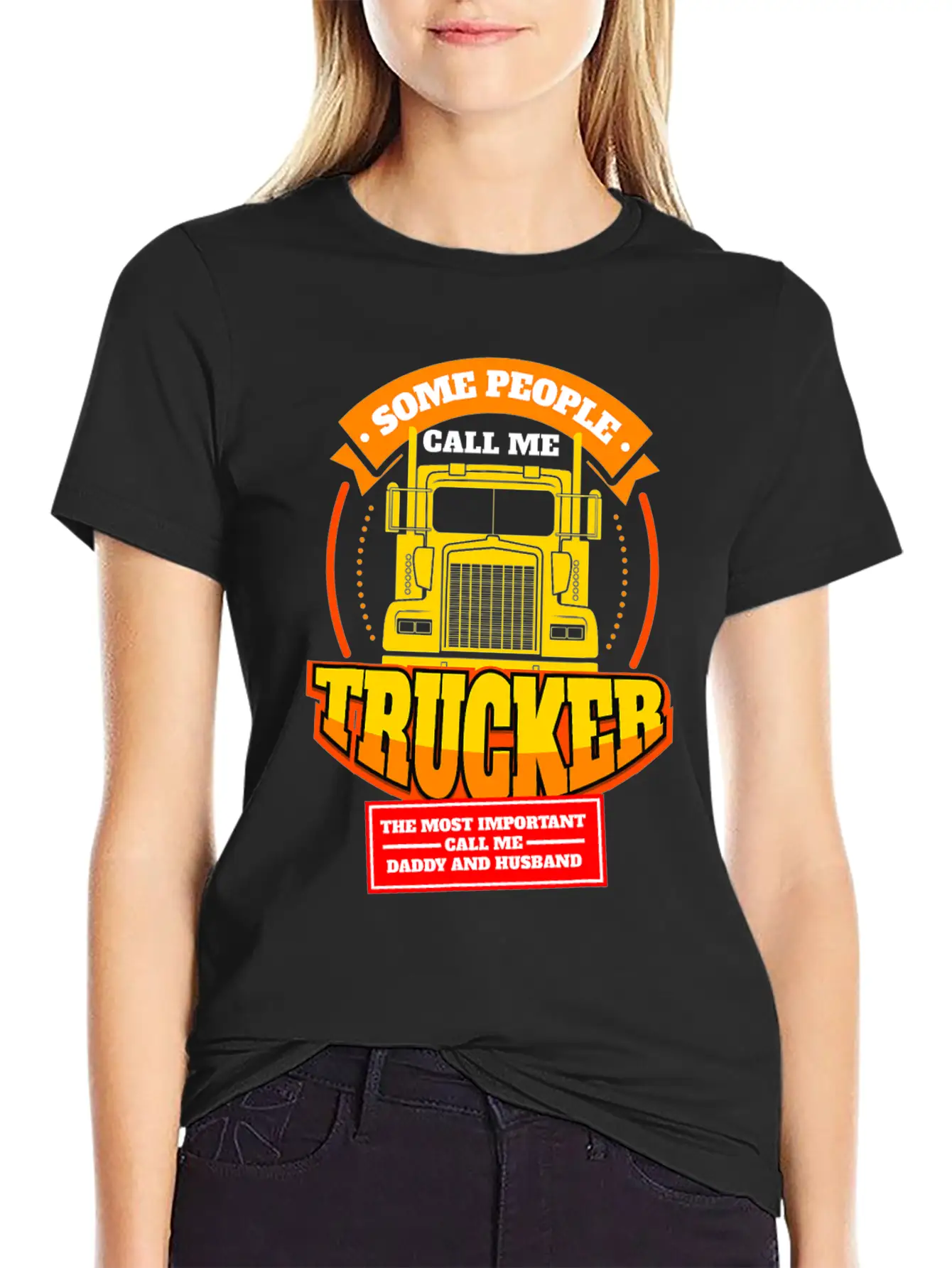 Mens Call Me Trucker Daddy Husband Truck Driver Essential Unisex Summer Tee – Soft Cotton Casual Fit