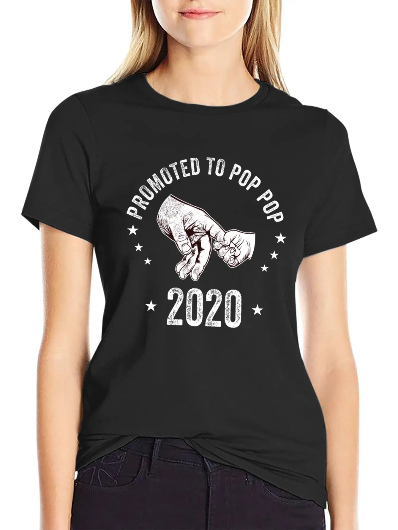 Mens New Pop Pop - Promoted To Pop Pop 2020 Unisex Short Sleeve Soft Cotton T-Shirt – Casual Everyday Wear