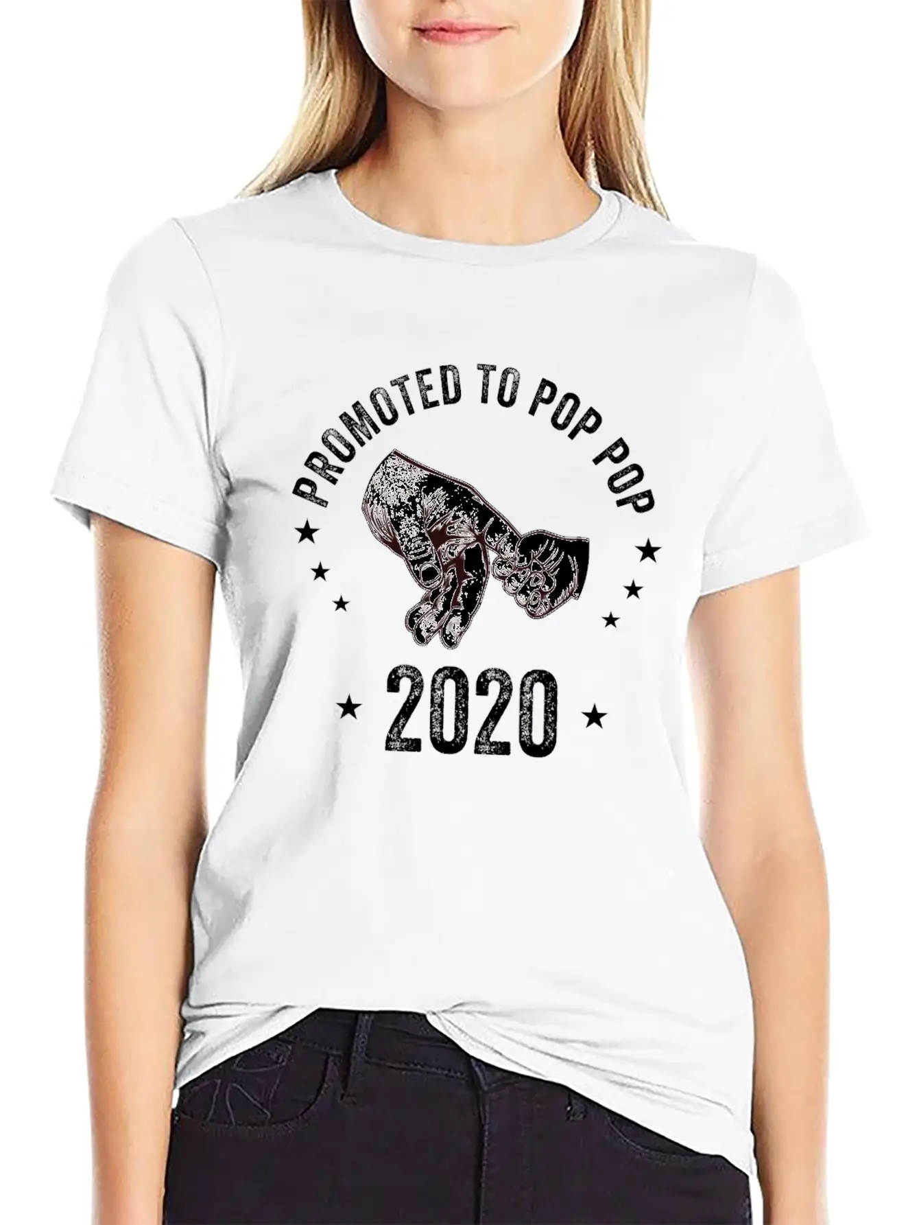 Mens New Pop Pop - Promoted To Pop Pop 2020 Unisex Short Sleeve Soft Cotton T-Shirt – Casual Everyday Wear