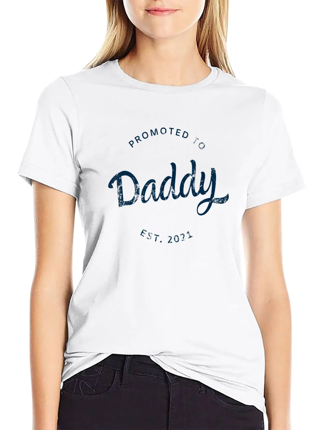 Mens Promoted To Daddy Est 2021 Shirt Baby Gift Unisex Short Sleeve Soft Cotton T-Shirt – Casual Everyday Wear