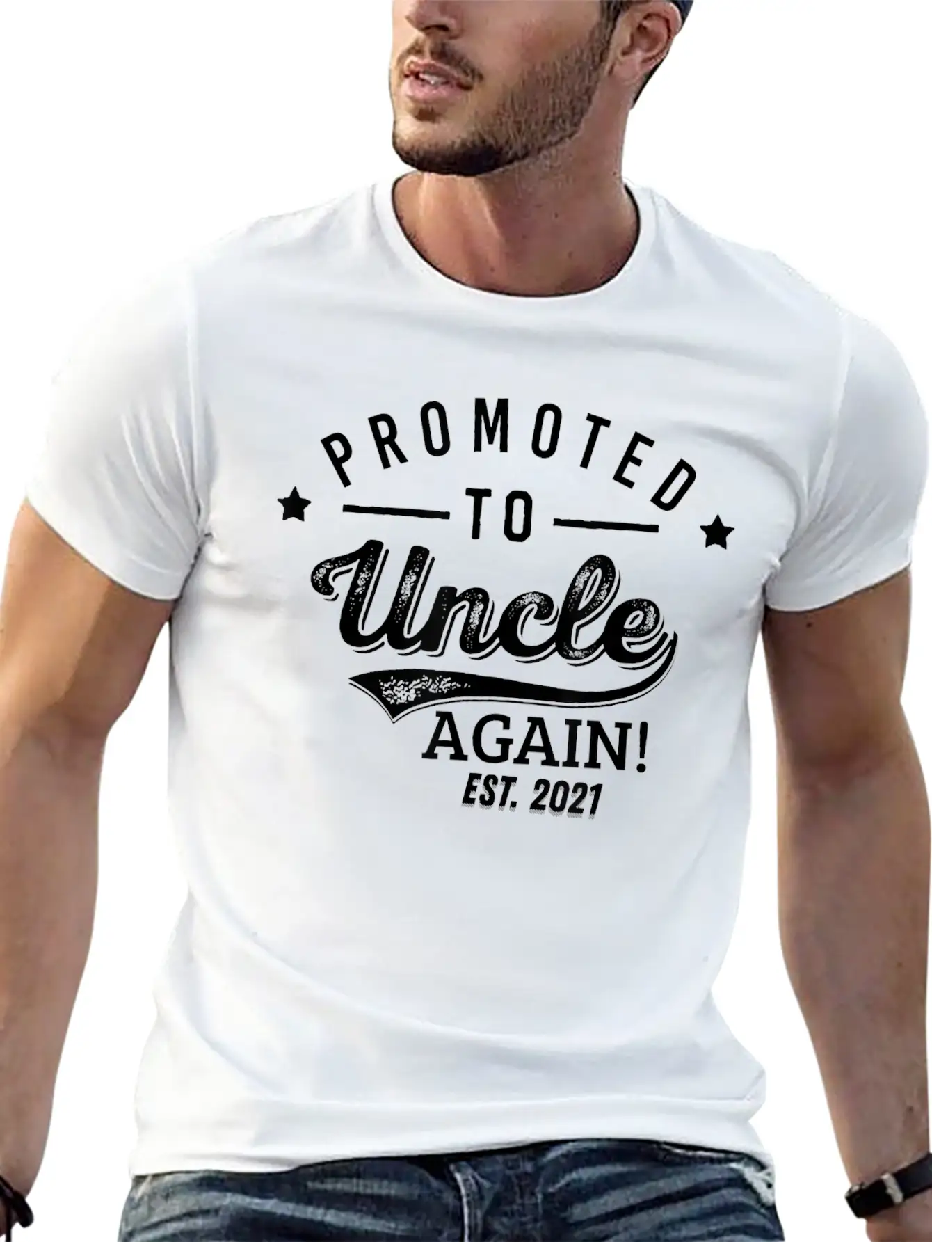 Mens Promoted To Uncle Again 2021 Soon To Be Unisex Short Sleeve Soft Cotton T-Shirt – Casual Everyday Wear
