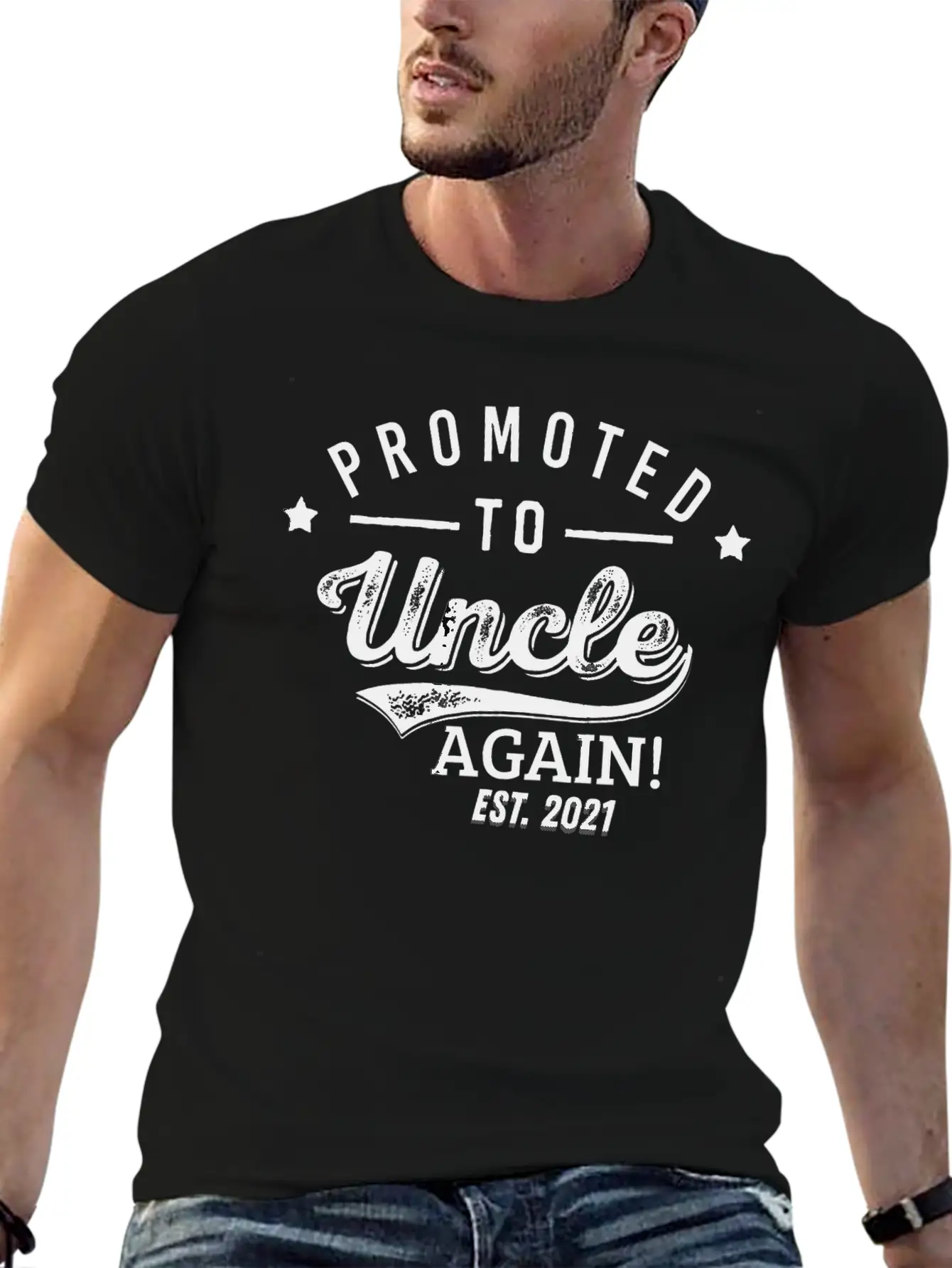 Mens Promoted To Uncle Again 2021 Soon To Be Unisex Short Sleeve Soft Cotton T-Shirt – Casual Everyday Wear