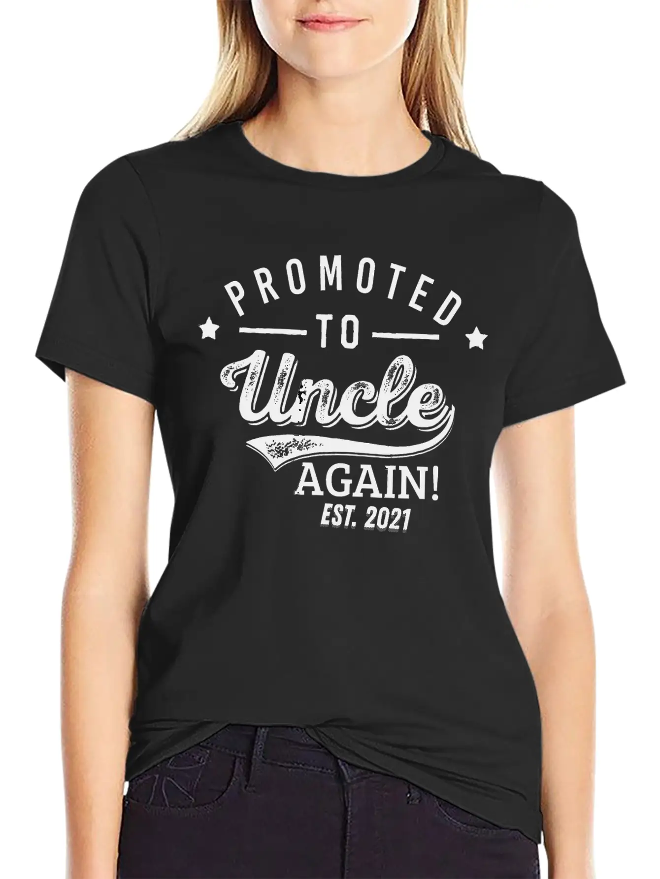 Mens Promoted To Uncle Again 2021 Soon To Be Unisex Short Sleeve Soft Cotton T-Shirt – Casual Everyday Wear