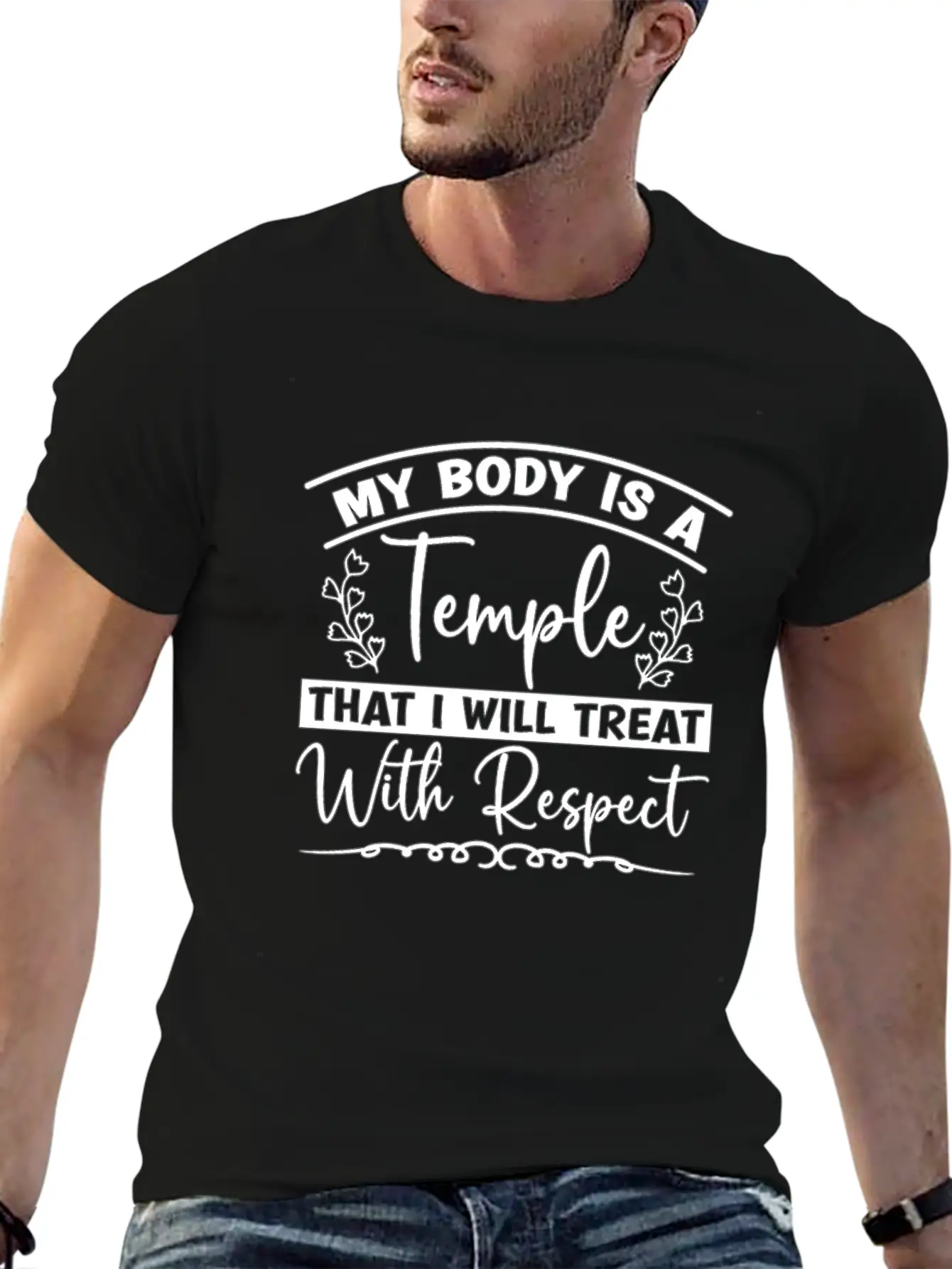 Mental Health Coffee My Body Is A Temple Anxiety Unisex Short Sleeve Soft Cotton T-Shirt – Casual Everyday Wear