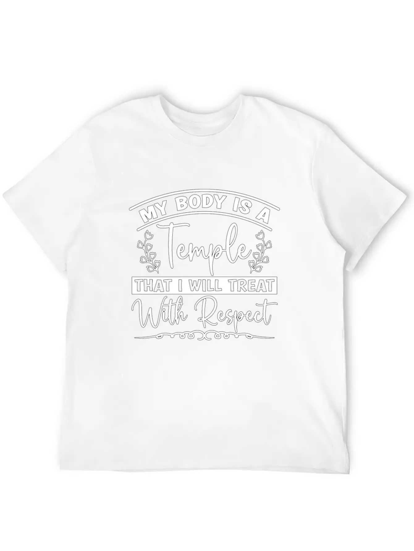 Mental Health Coffee My Body Is A Temple Anxiety Unisex Short Sleeve Soft Cotton T-Shirt – Casual Everyday Wear