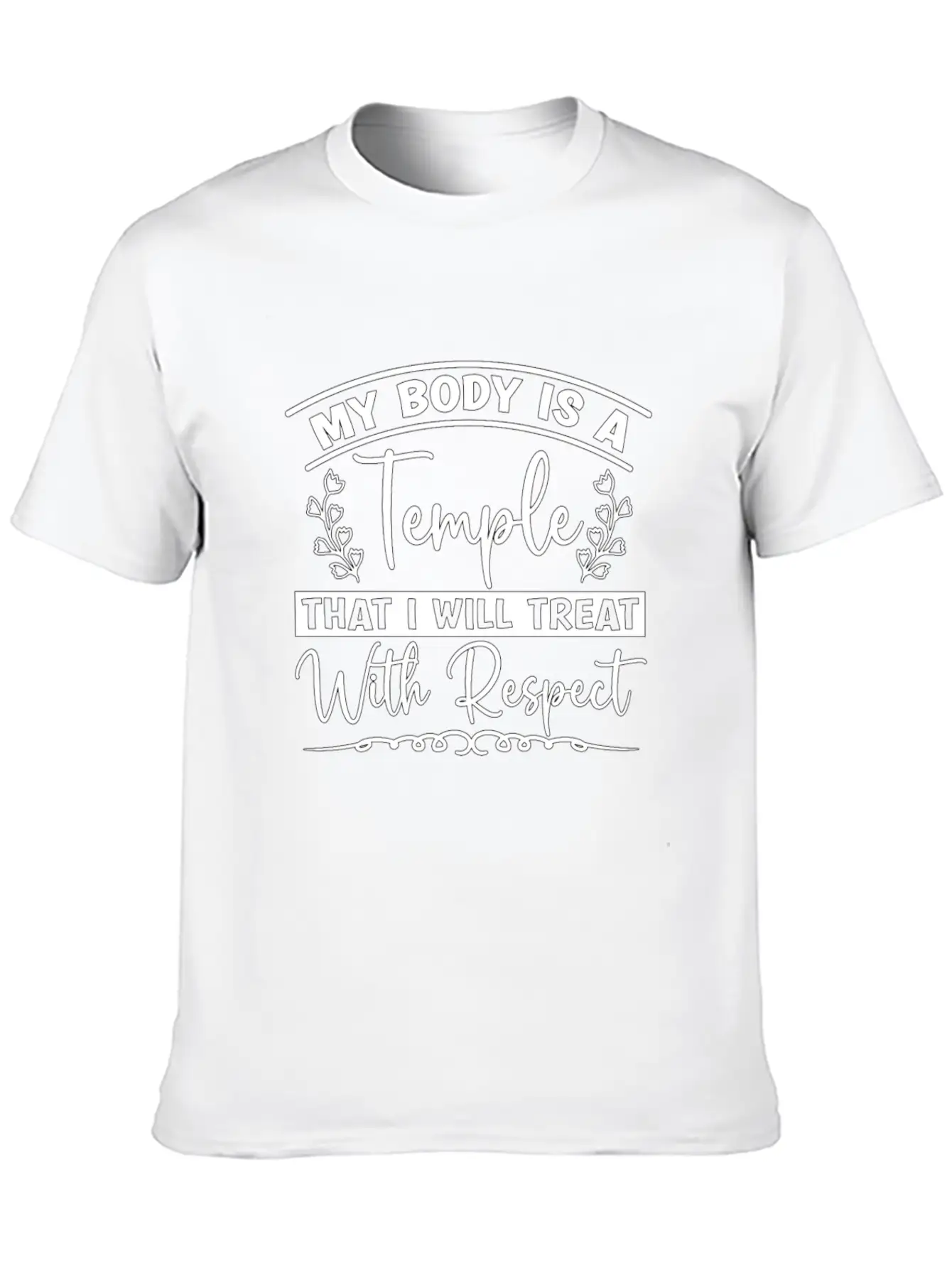 Mental Health Coffee My Body Is A Temple Anxiety Unisex Short Sleeve Soft Cotton T-Shirt – Casual Everyday Wear