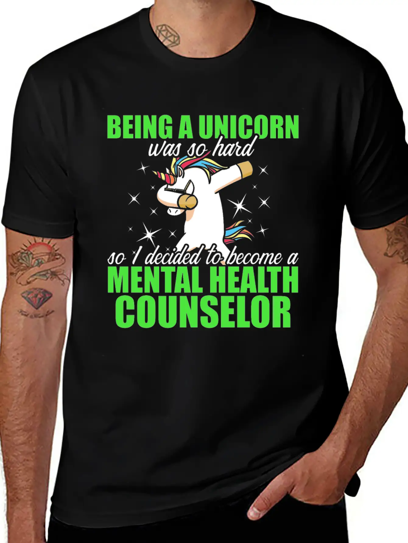 Mental Health Counselor Unicorn Licensed Stylish Everyday T-Shirt – Unisex Basic Cotton Tee