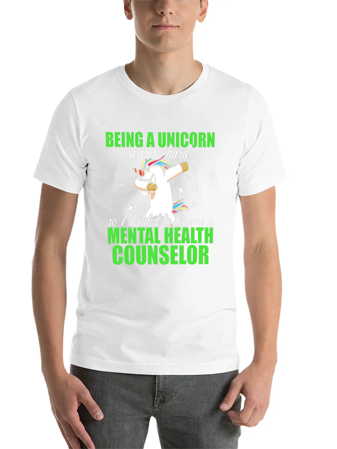 Mental Health Counselor Unicorn Licensed Stylish Everyday T-Shirt – Unisex Basic Cotton Tee