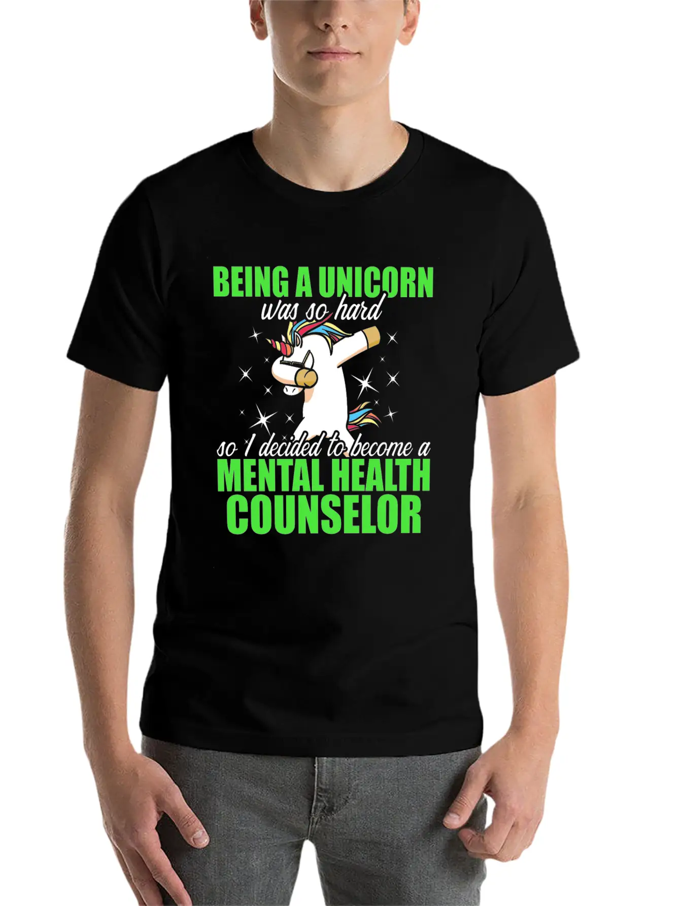 Mental Health Counselor Unicorn Licensed Stylish Everyday T-Shirt – Unisex Basic Cotton Tee