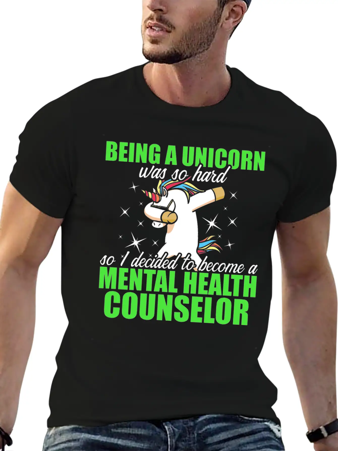 Mental Health Counselor Unicorn Licensed Stylish Everyday T-Shirt – Unisex Basic Cotton Tee