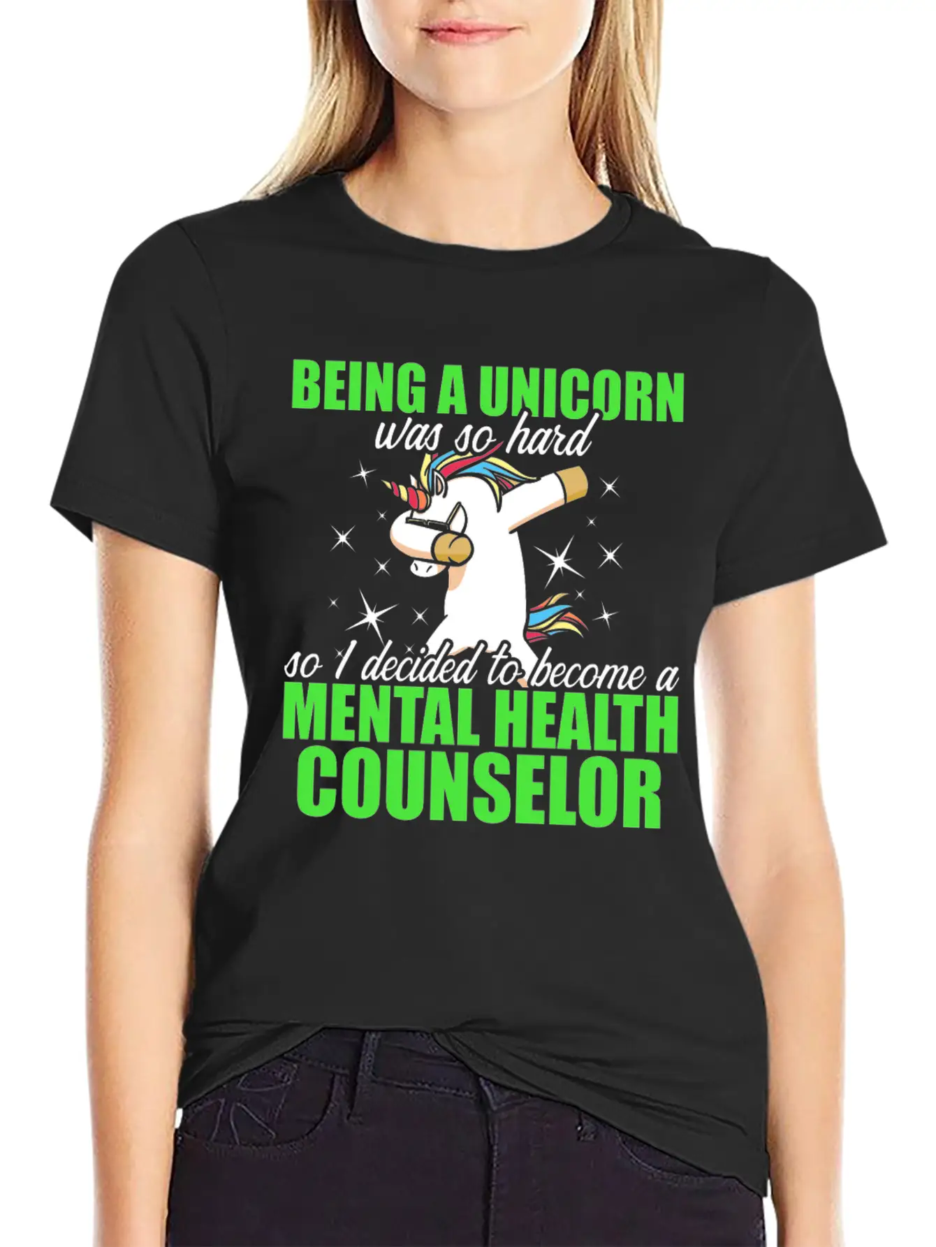 Mental Health Counselor Unicorn Licensed Stylish Everyday T-Shirt – Unisex Basic Cotton Tee