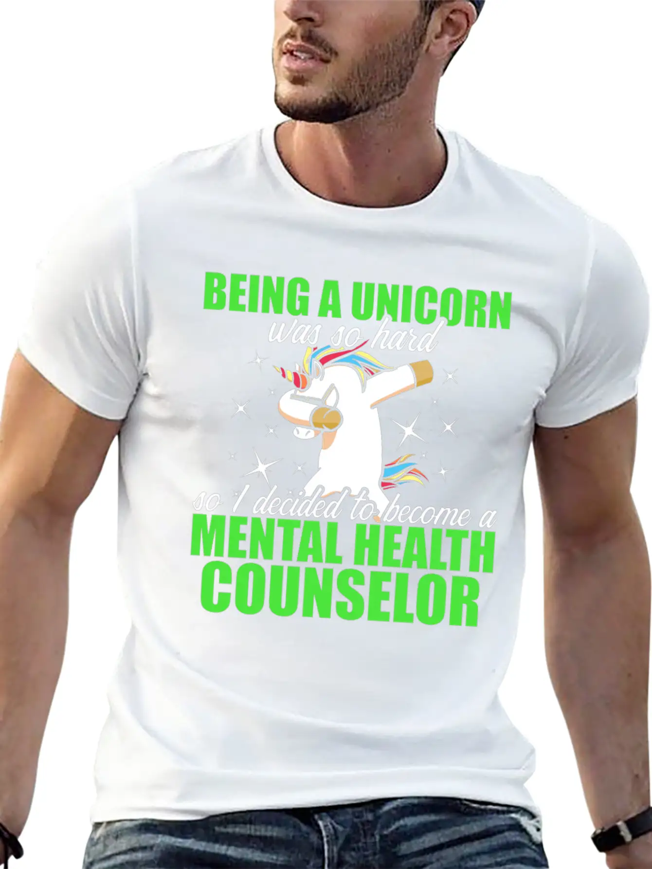Mental Health Counselor Unicorn Licensed Stylish Everyday T-Shirt – Unisex Basic Cotton Tee