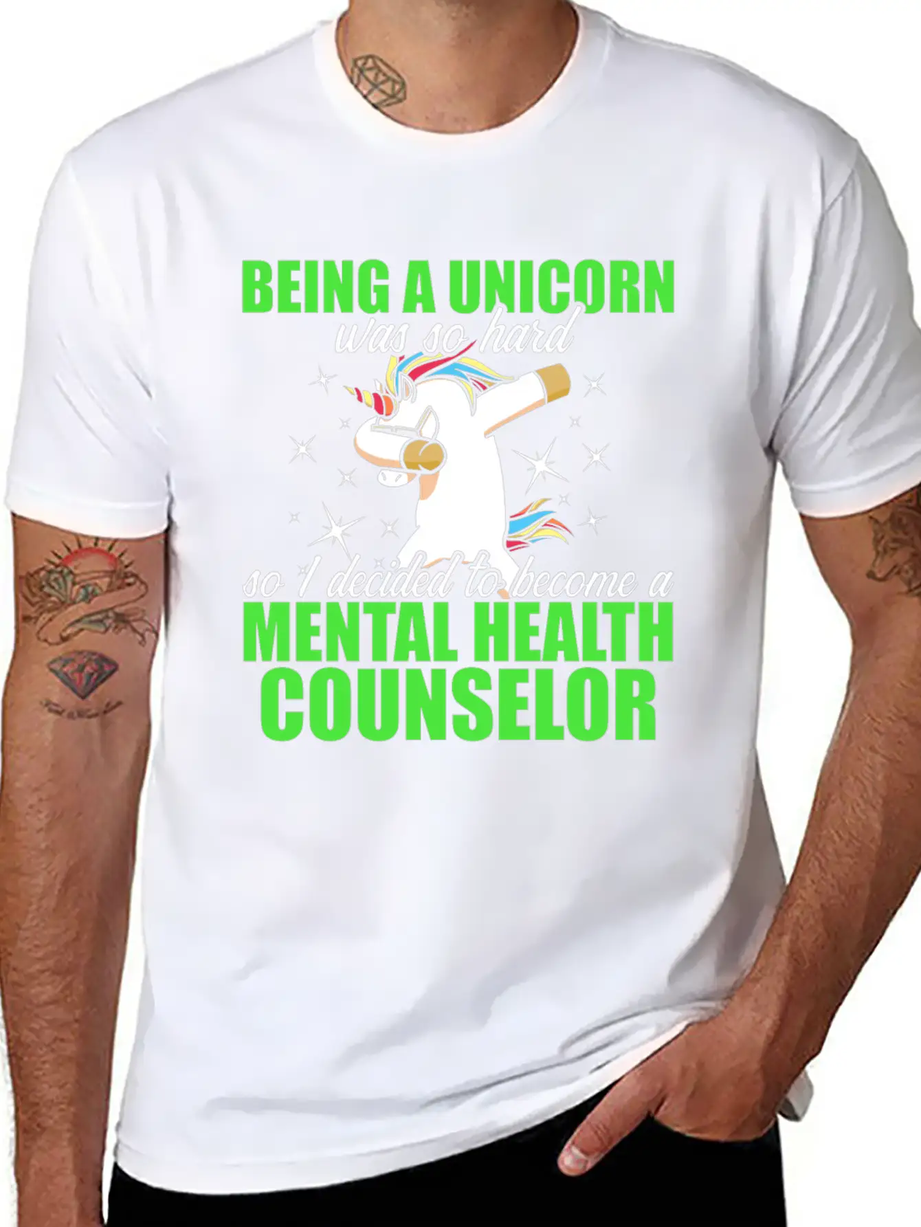 Mental Health Counselor Unicorn Licensed Stylish Everyday T-Shirt – Unisex Basic Cotton Tee