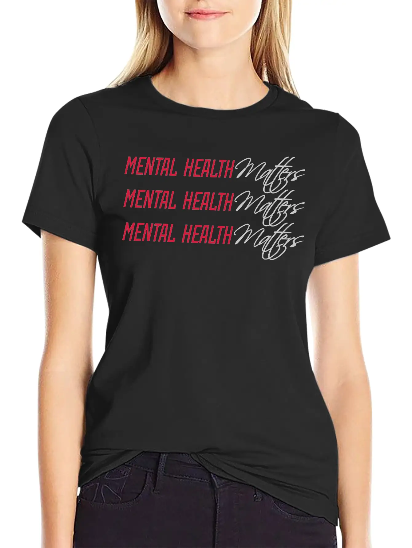 Mental Health Matters Quote Essential Unisex Summer Tee – Soft Cotton Casual Fit