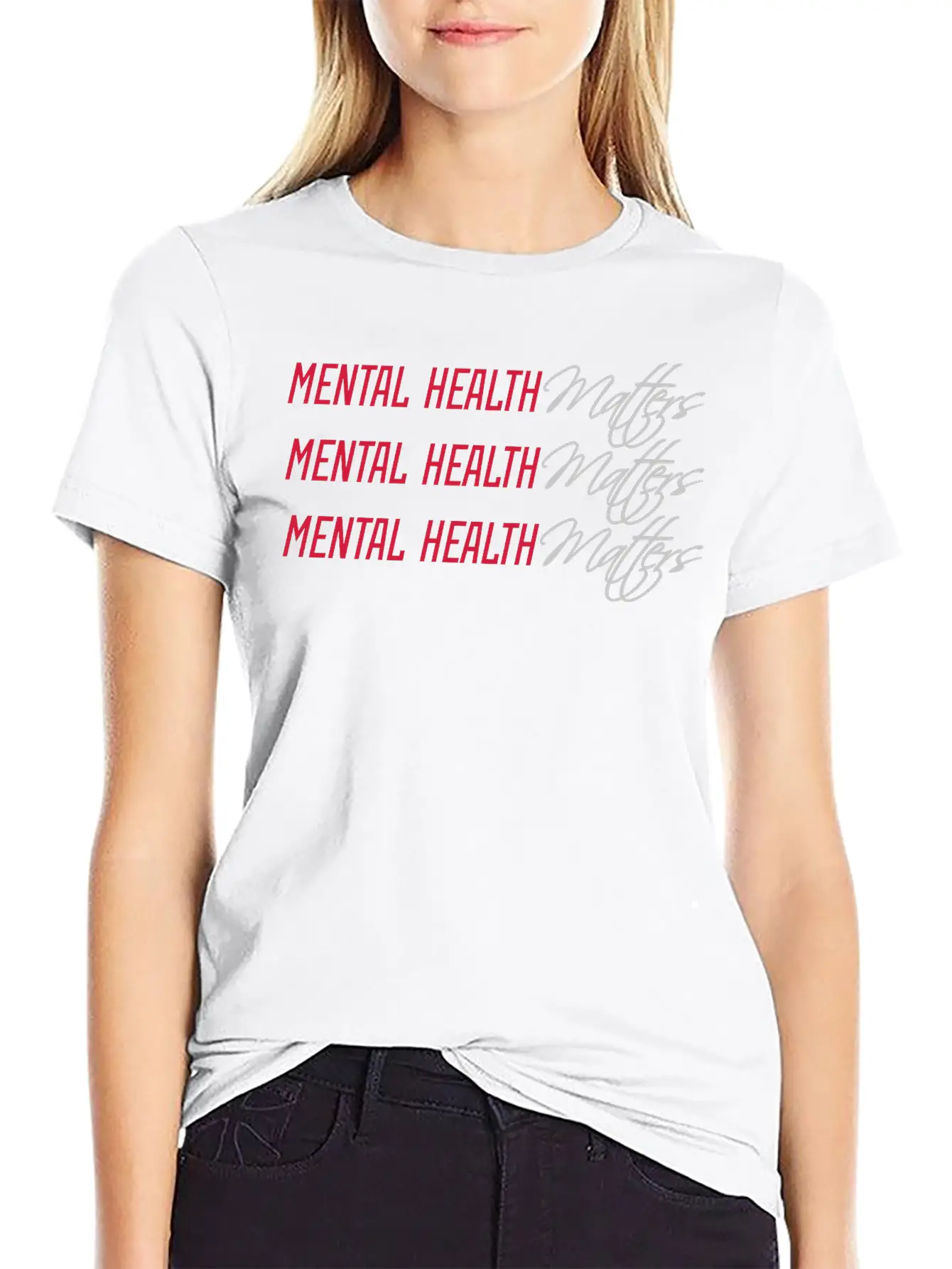 Mental Health Matters Quote Essential Unisex Summer Tee – Soft Cotton Casual Fit