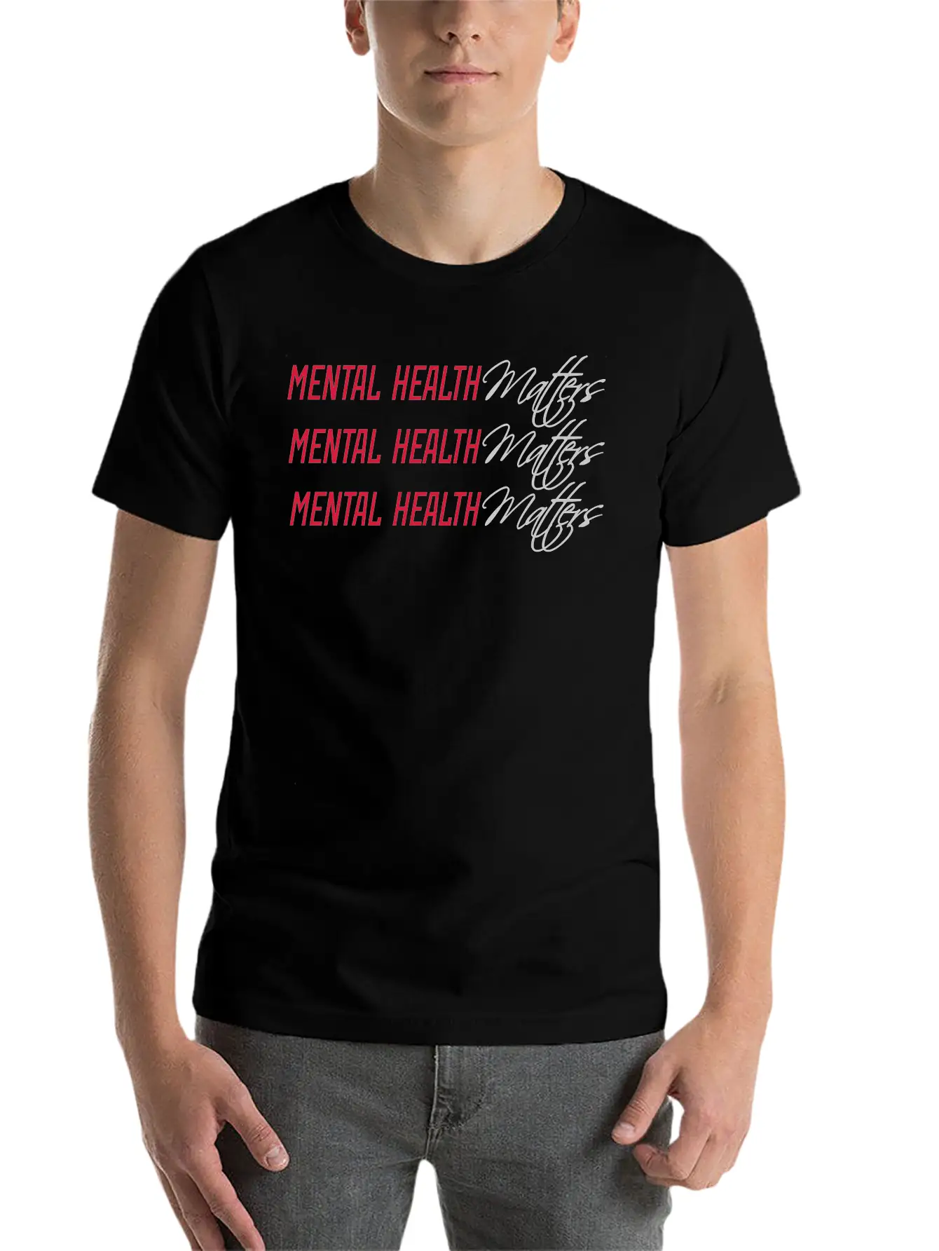 Mental Health Matters Quote Essential Unisex Summer Tee – Soft Cotton Casual Fit