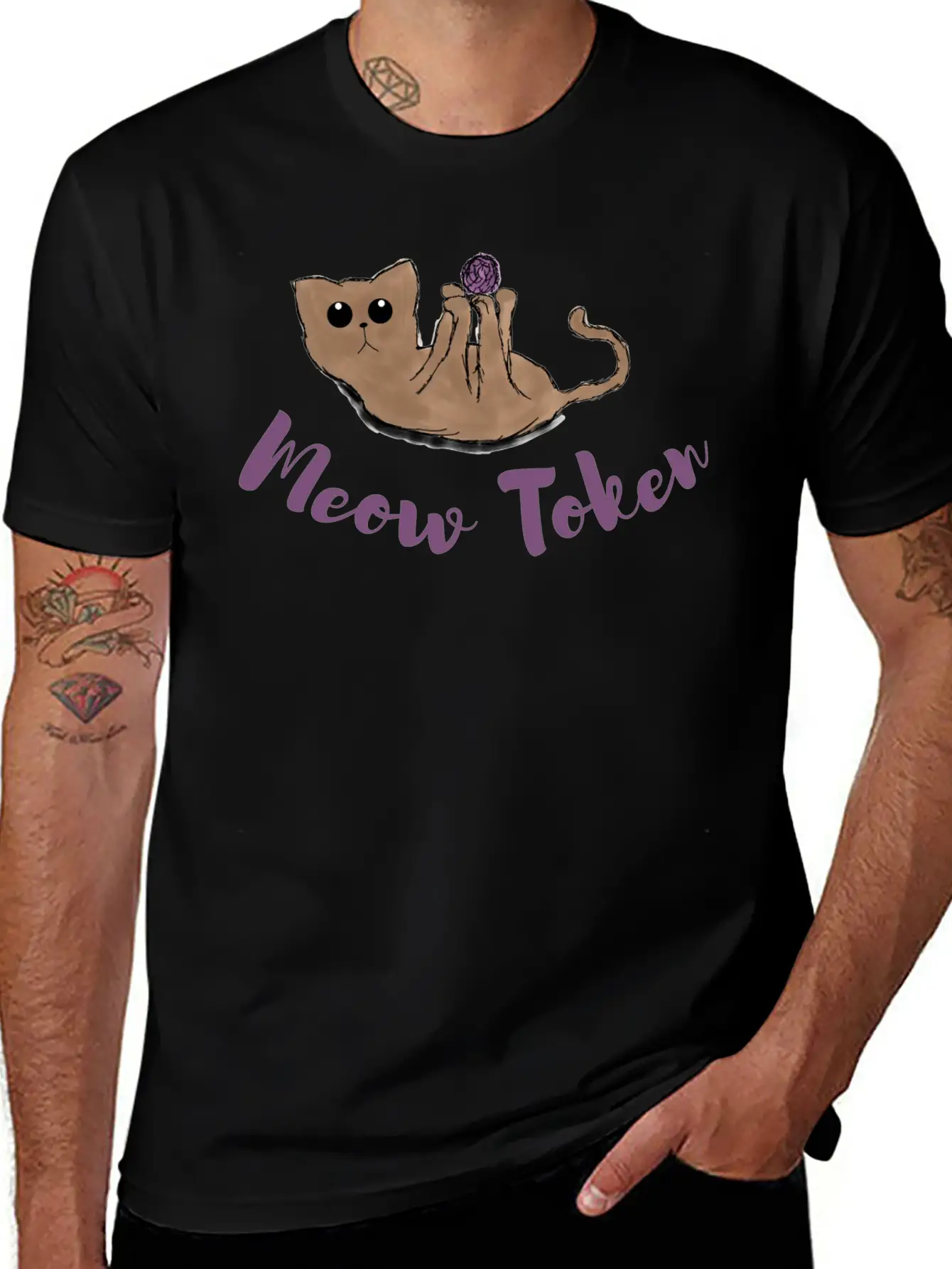 Meow Token, Cat Lovers Token Comfortable Minimalist Graphic Tee – Summer Style Essential