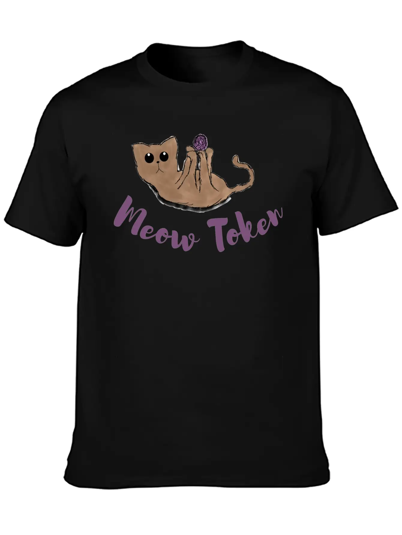 Meow Token, Cat Lovers Token Comfortable Minimalist Graphic Tee – Summer Style Essential