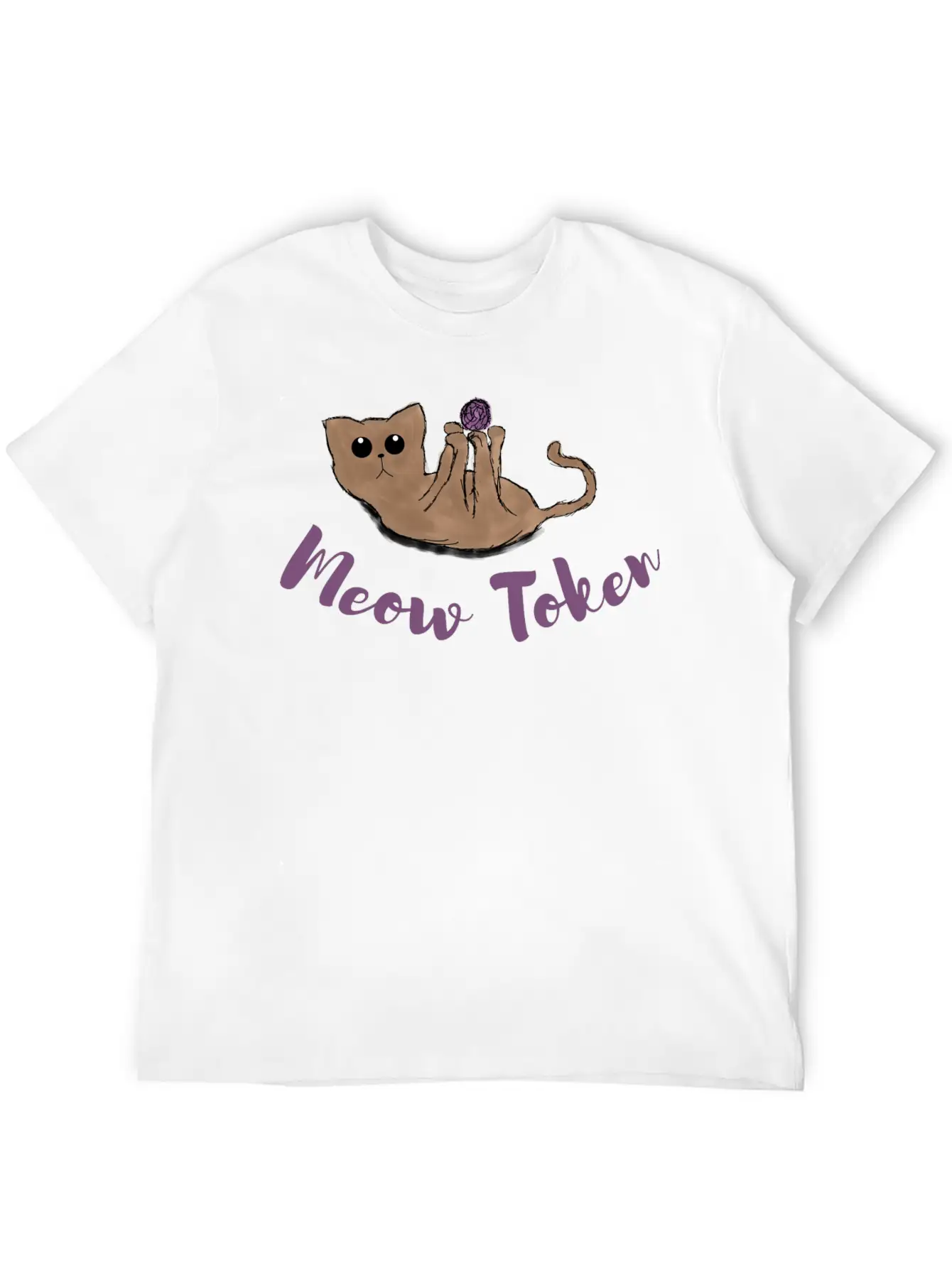 Meow Token, Cat Lovers Token Comfortable Minimalist Graphic Tee – Summer Style Essential