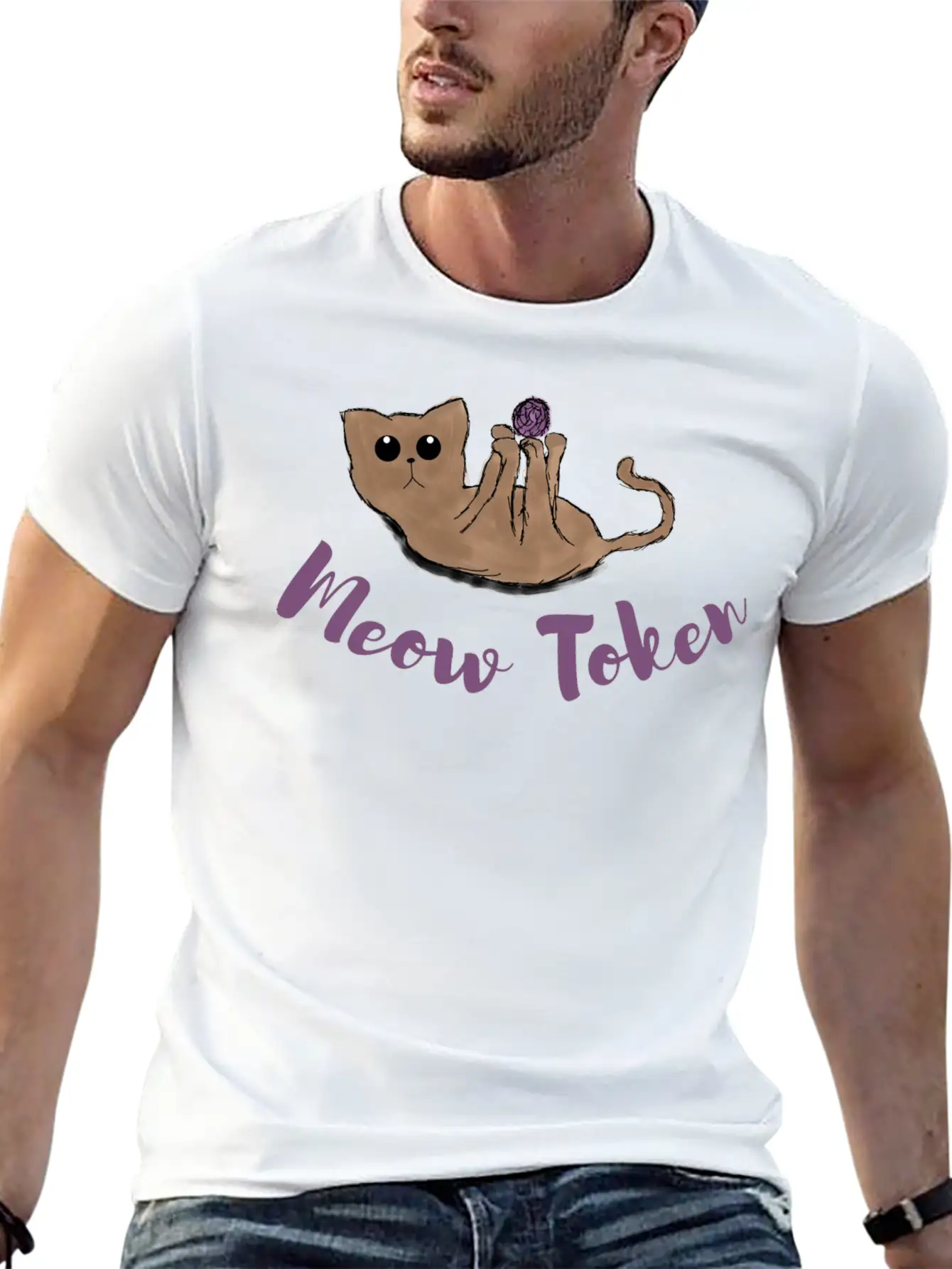 Meow Token, Cat Lovers Token Comfortable Minimalist Graphic Tee – Summer Style Essential