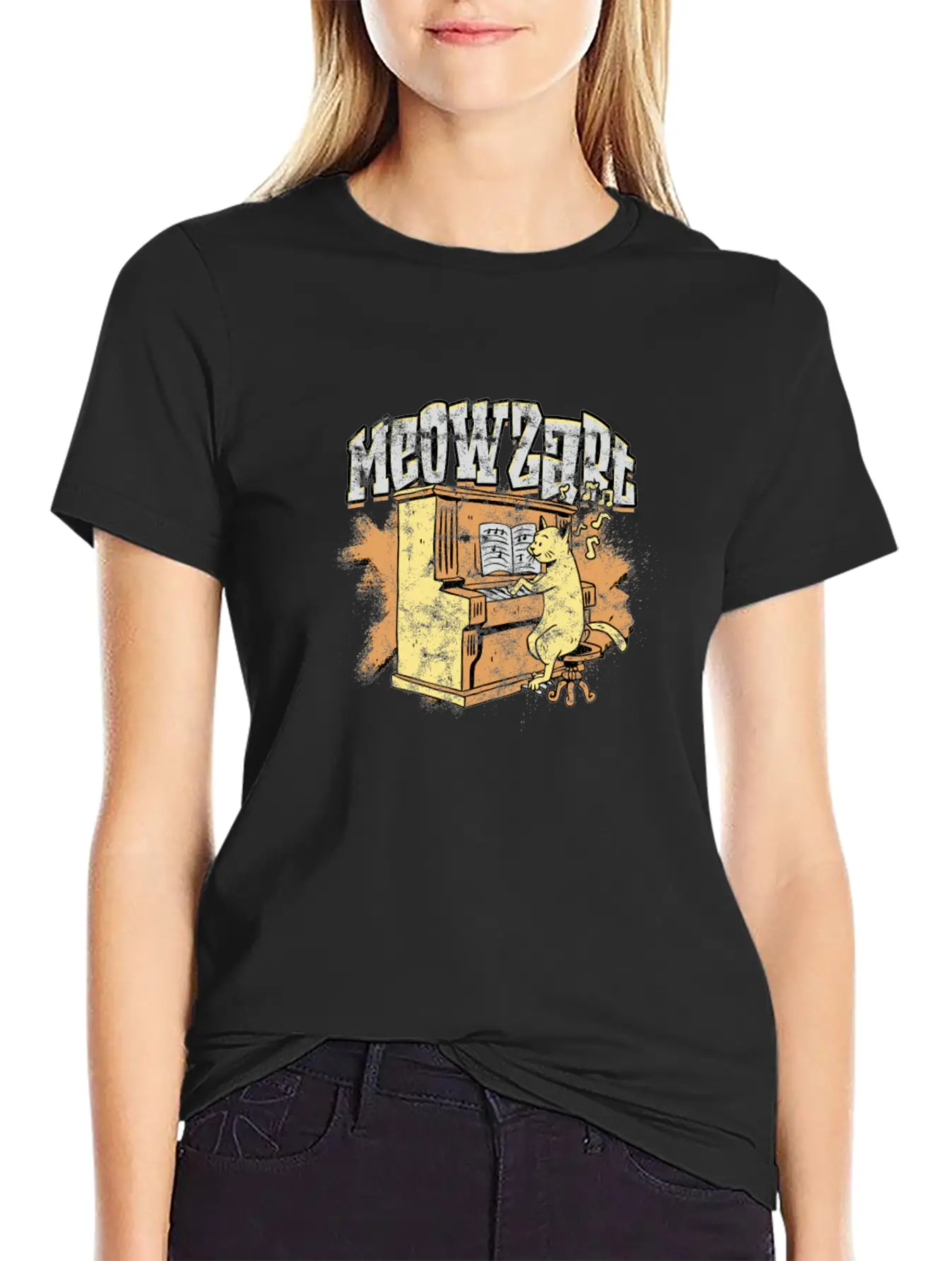 Meowzart - Cat Stylish Everyday T-Shirt – Unisex Basic Cotton Tee
