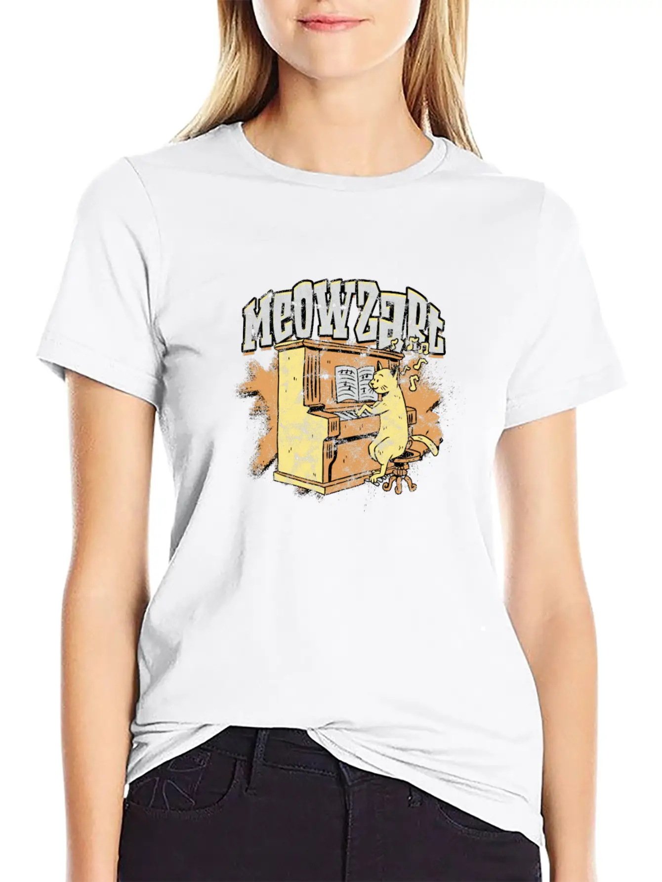 Meowzart - Cat Stylish Everyday T-Shirt – Unisex Basic Cotton Tee