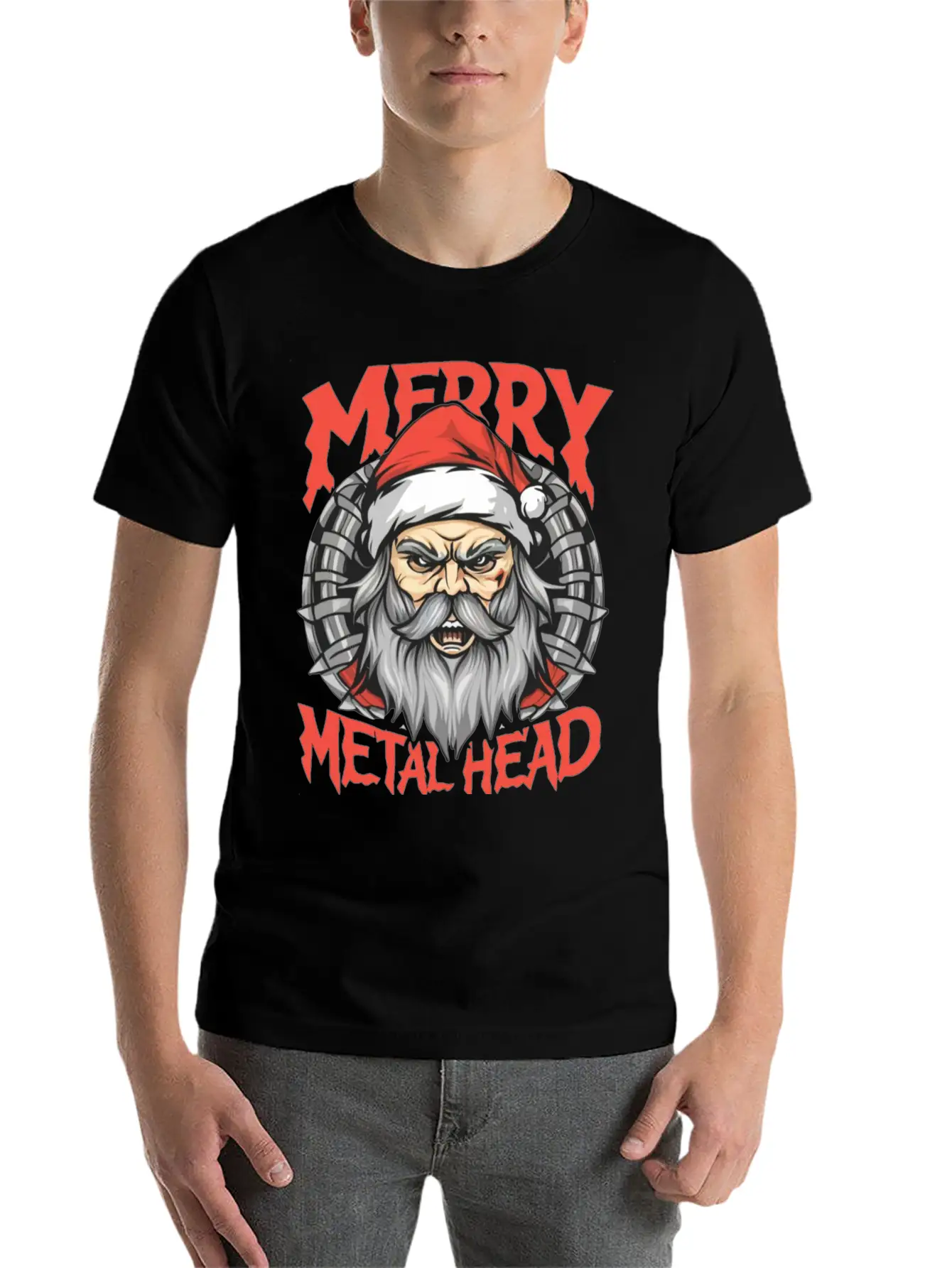 Merry Christmas Metalheads Stylish Everyday T-Shirt – Unisex Basic Cotton Tee