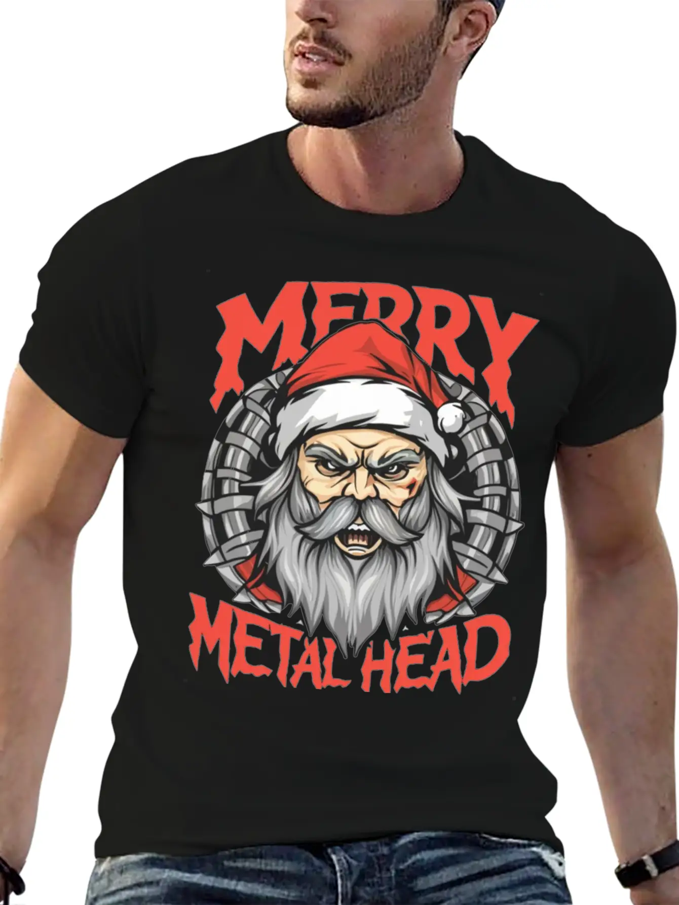 Merry Christmas Metalheads Stylish Everyday T-Shirt – Unisex Basic Cotton Tee