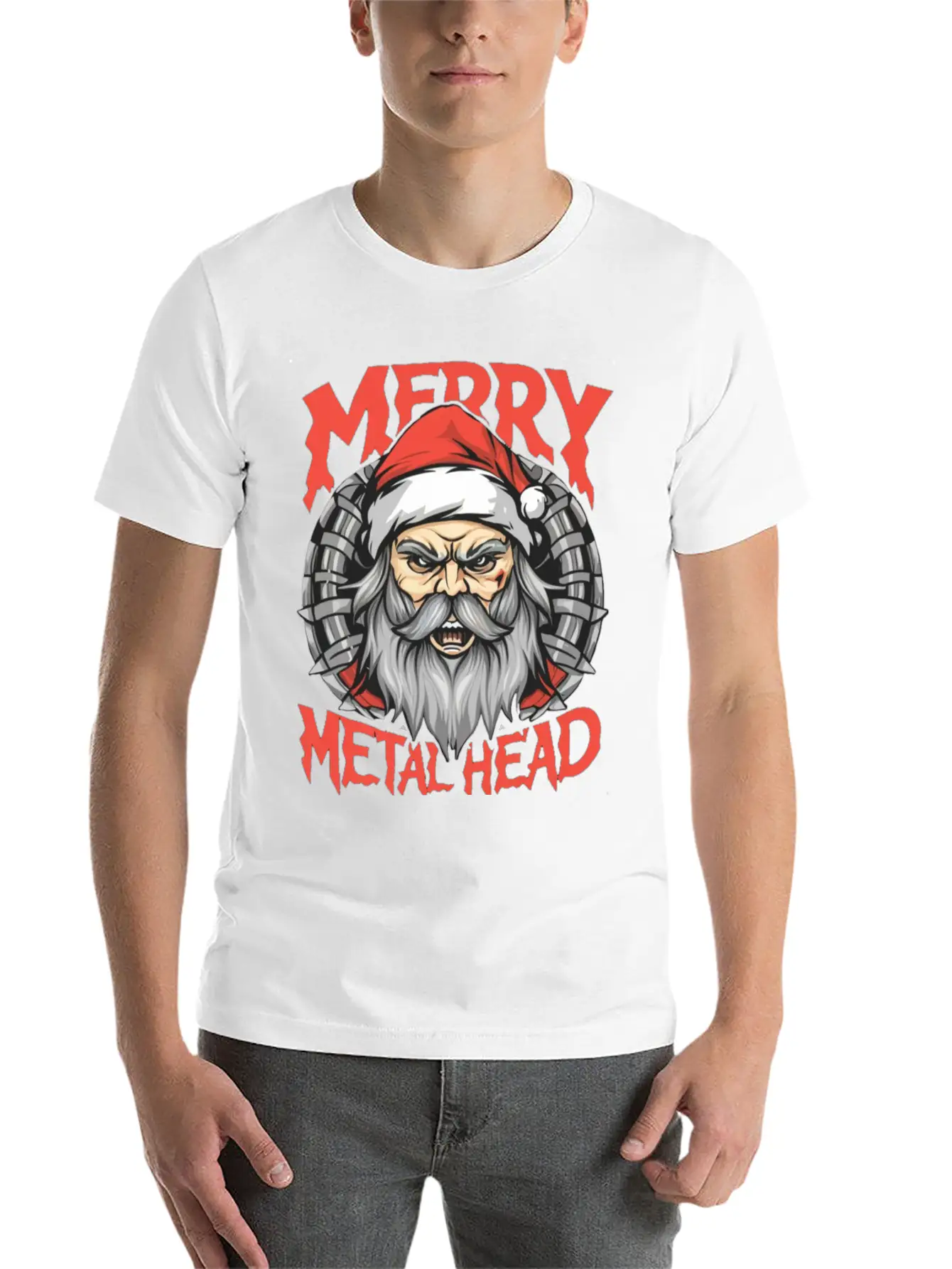 Merry Christmas Metalheads Stylish Everyday T-Shirt – Unisex Basic Cotton Tee