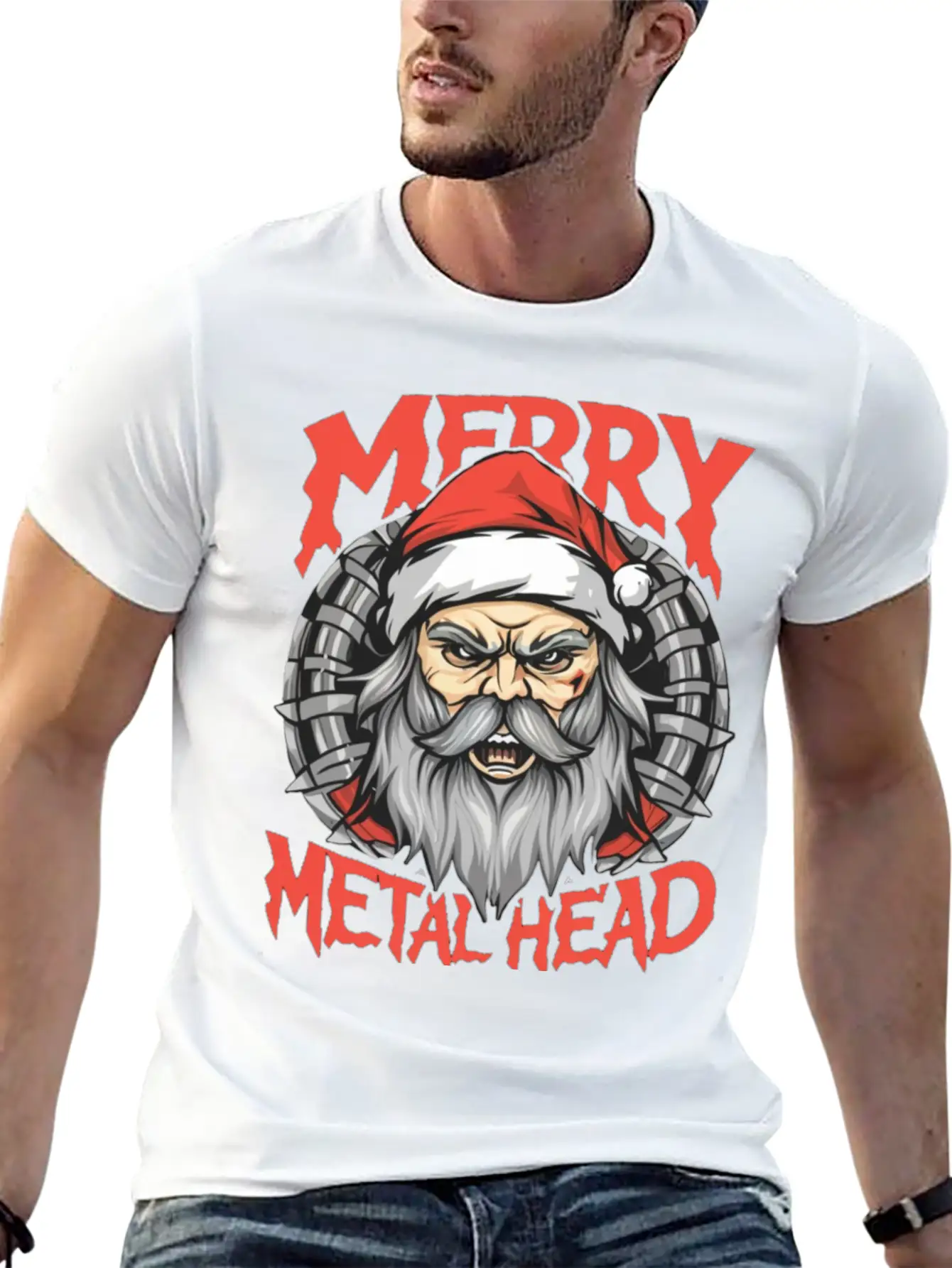 Merry Christmas Metalheads Stylish Everyday T-Shirt – Unisex Basic Cotton Tee