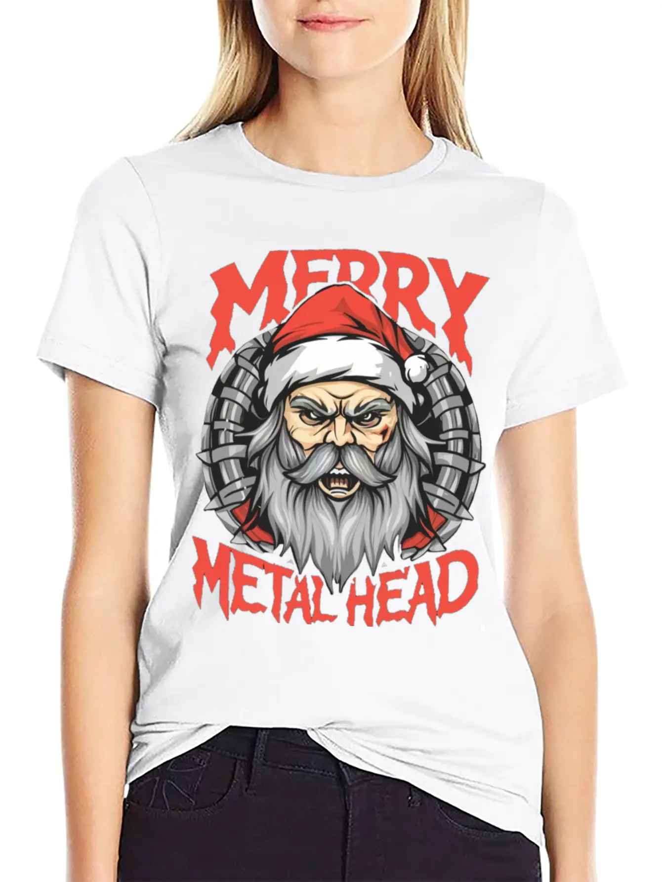 Merry Christmas Metalheads Stylish Everyday T-Shirt – Unisex Basic Cotton Tee