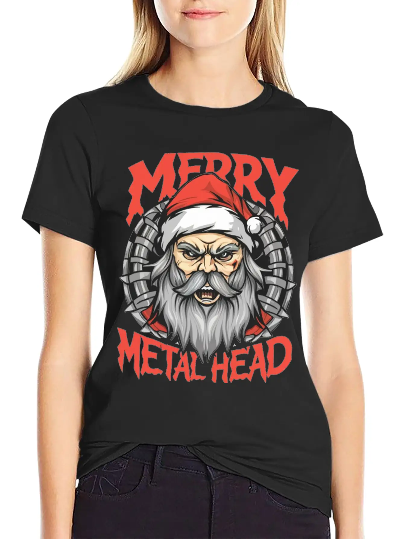 Merry Christmas Metalheads Stylish Everyday T-Shirt – Unisex Basic Cotton Tee