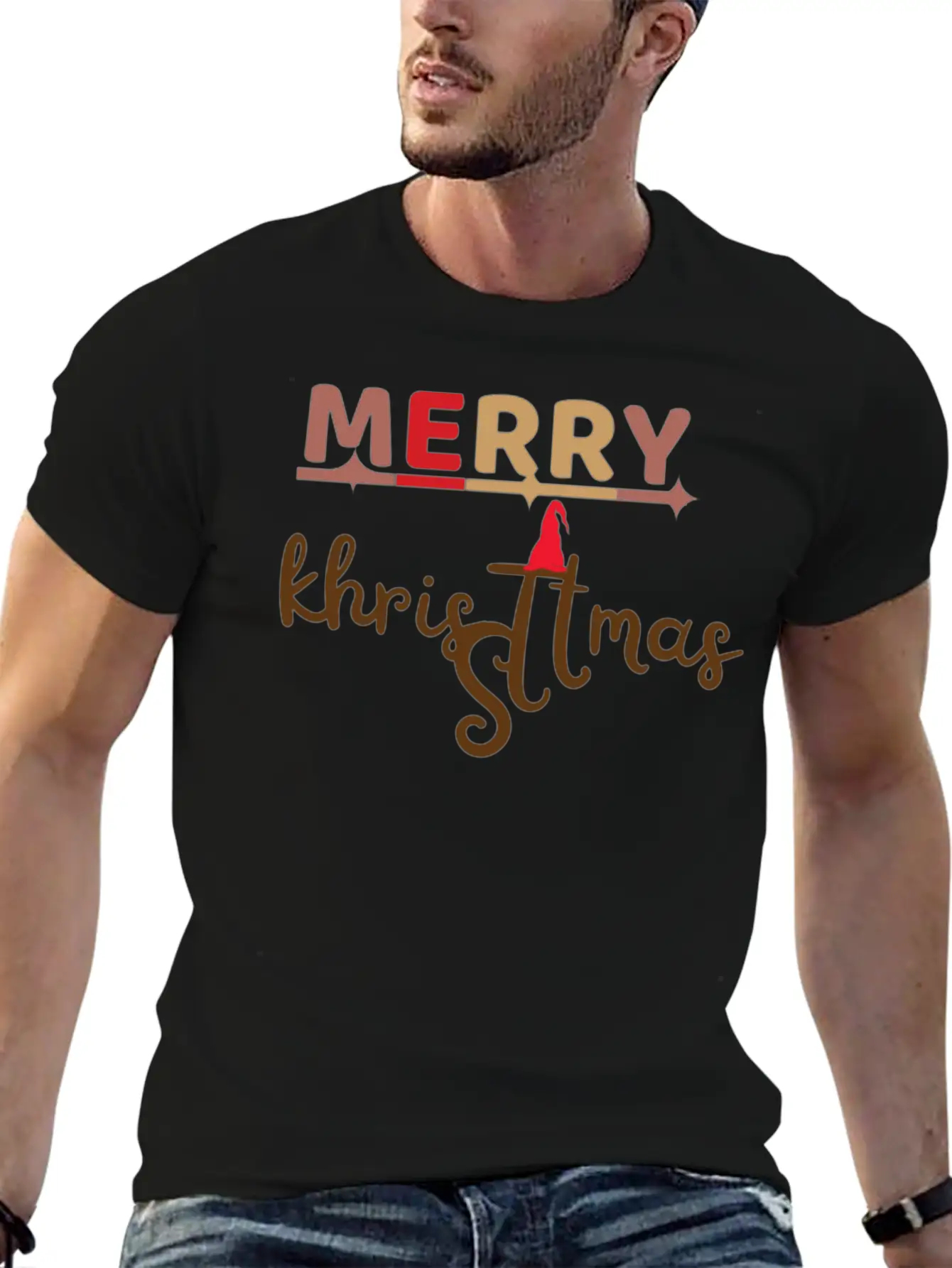 Merry Chritmas Day Unisex Short Sleeve Soft Cotton T-Shirt – Casual Everyday Wear